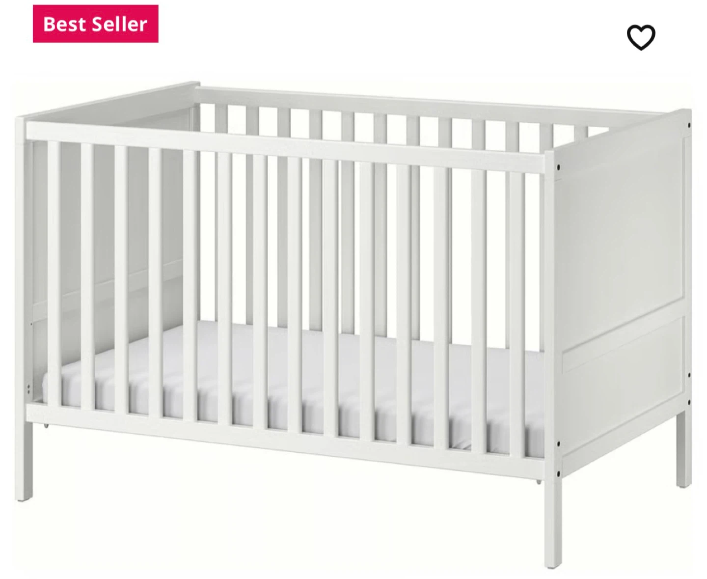 White Crib with Mattress