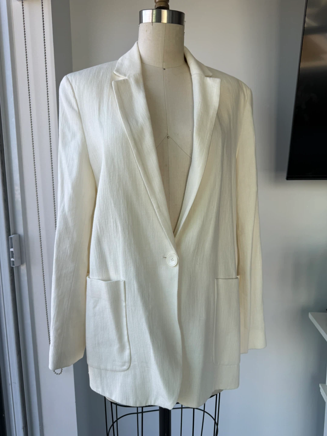 Women's Zara Cream Linen Blazer