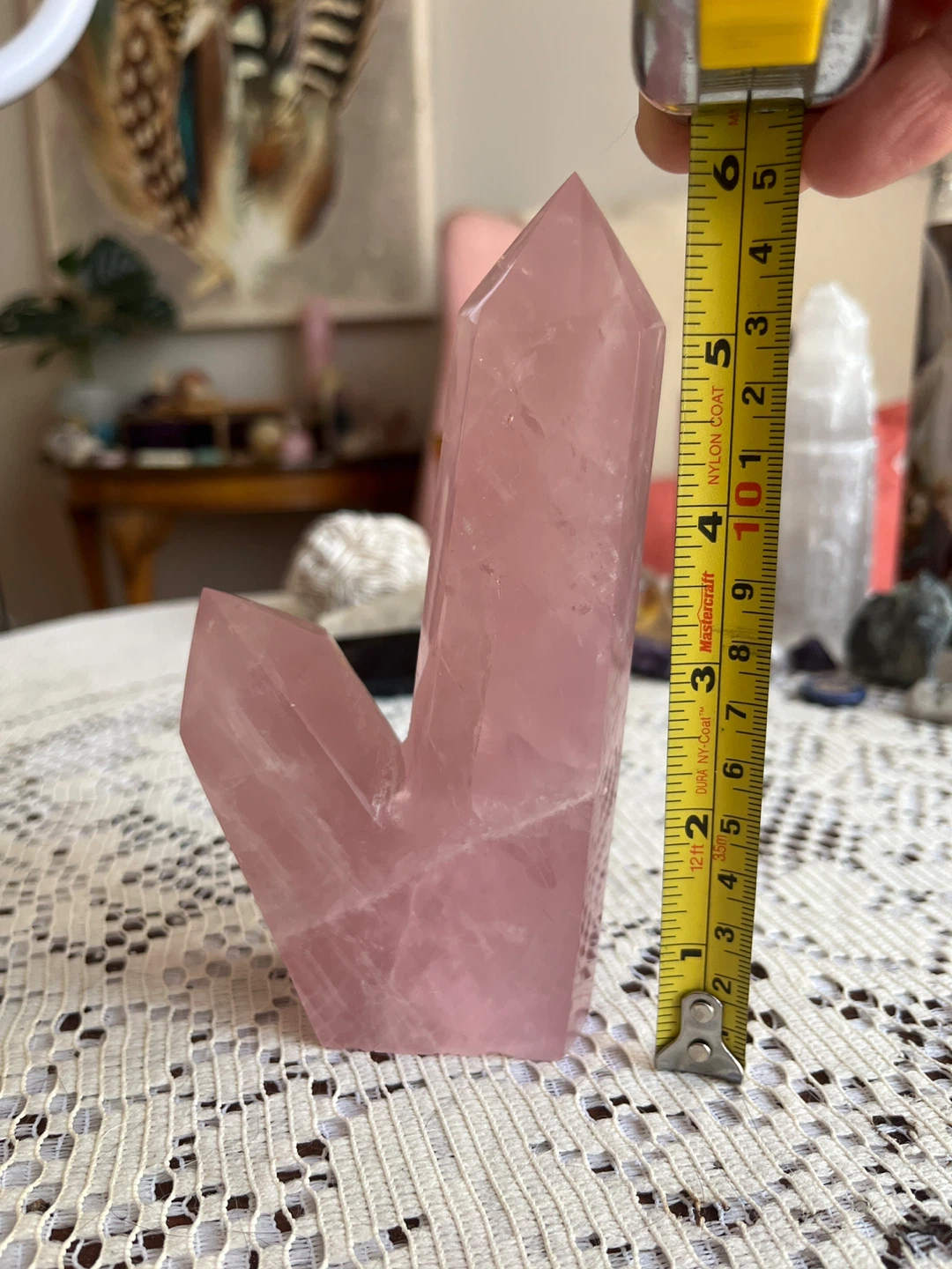 Rose Quartz Double Point, Stunning Statement Piece - photo 5
