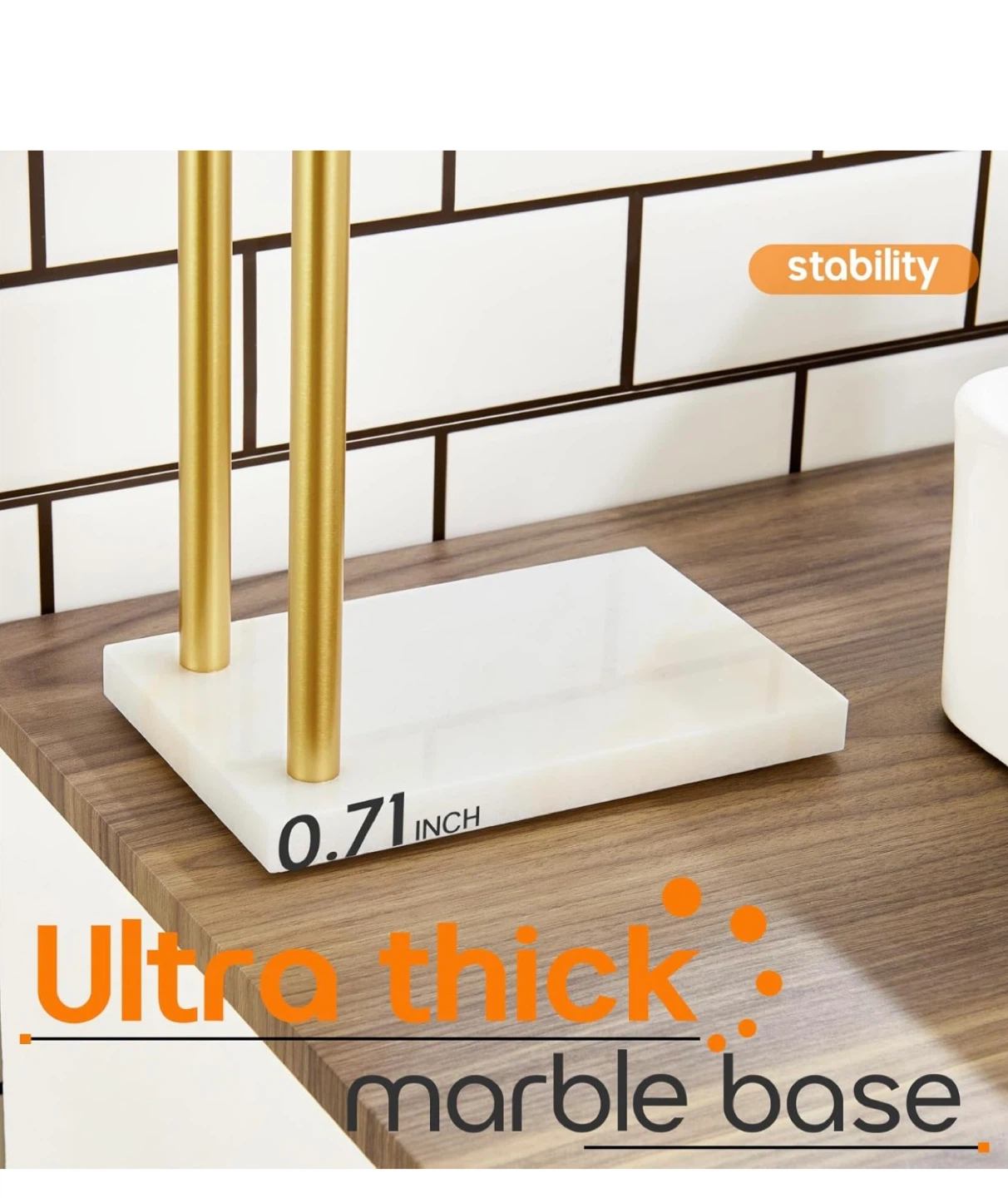Gold Bathroom Countertop Towel Holder - photo 5