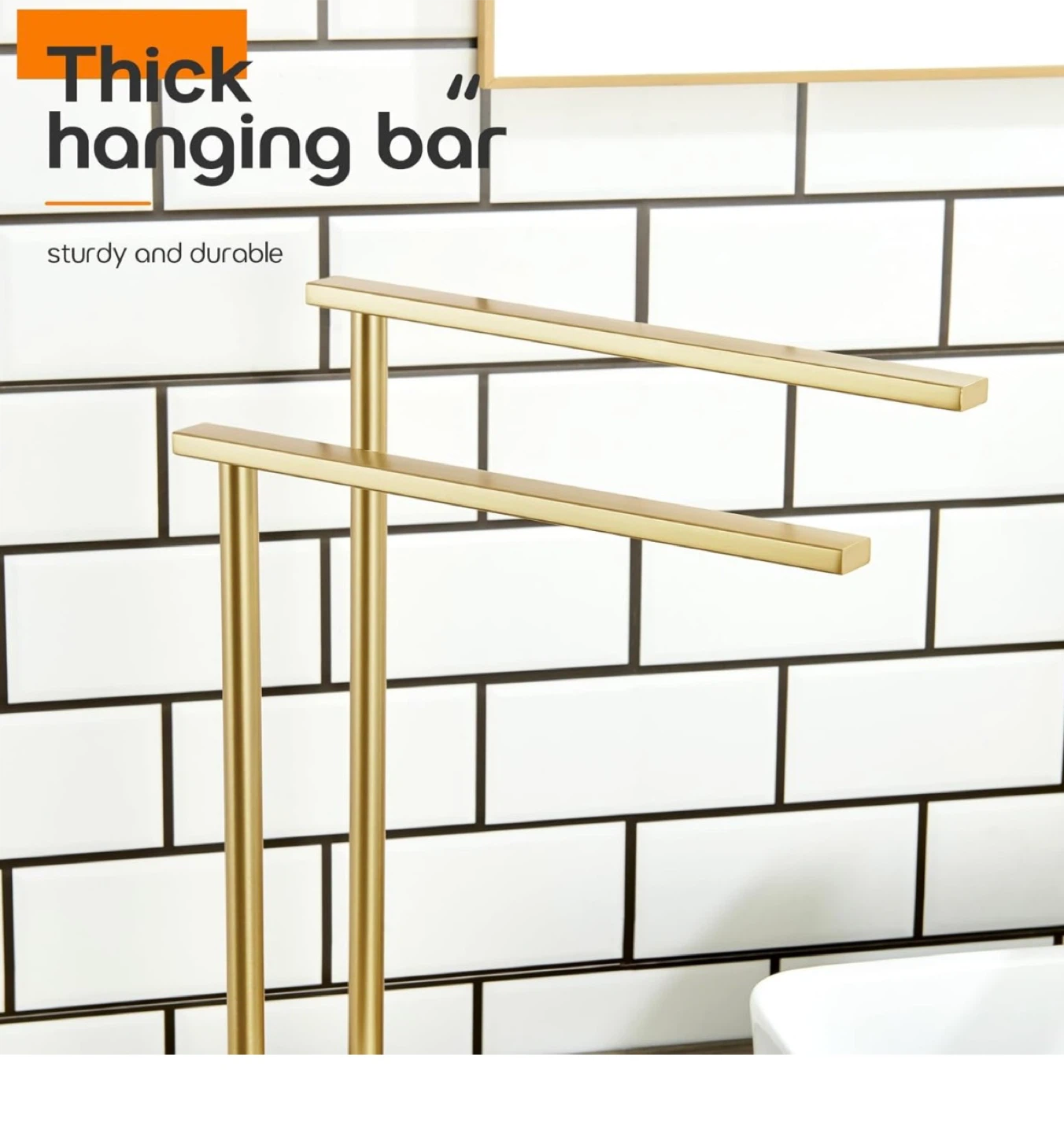 Gold Bathroom Countertop Towel Holder - photo 3