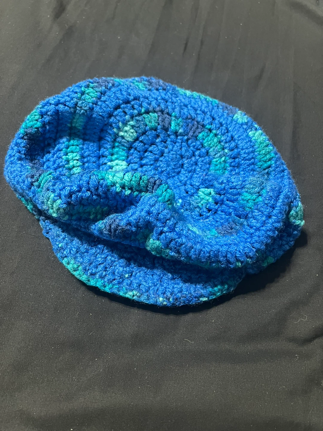 Handmade Blue Crochet Beret Hat - photo 3