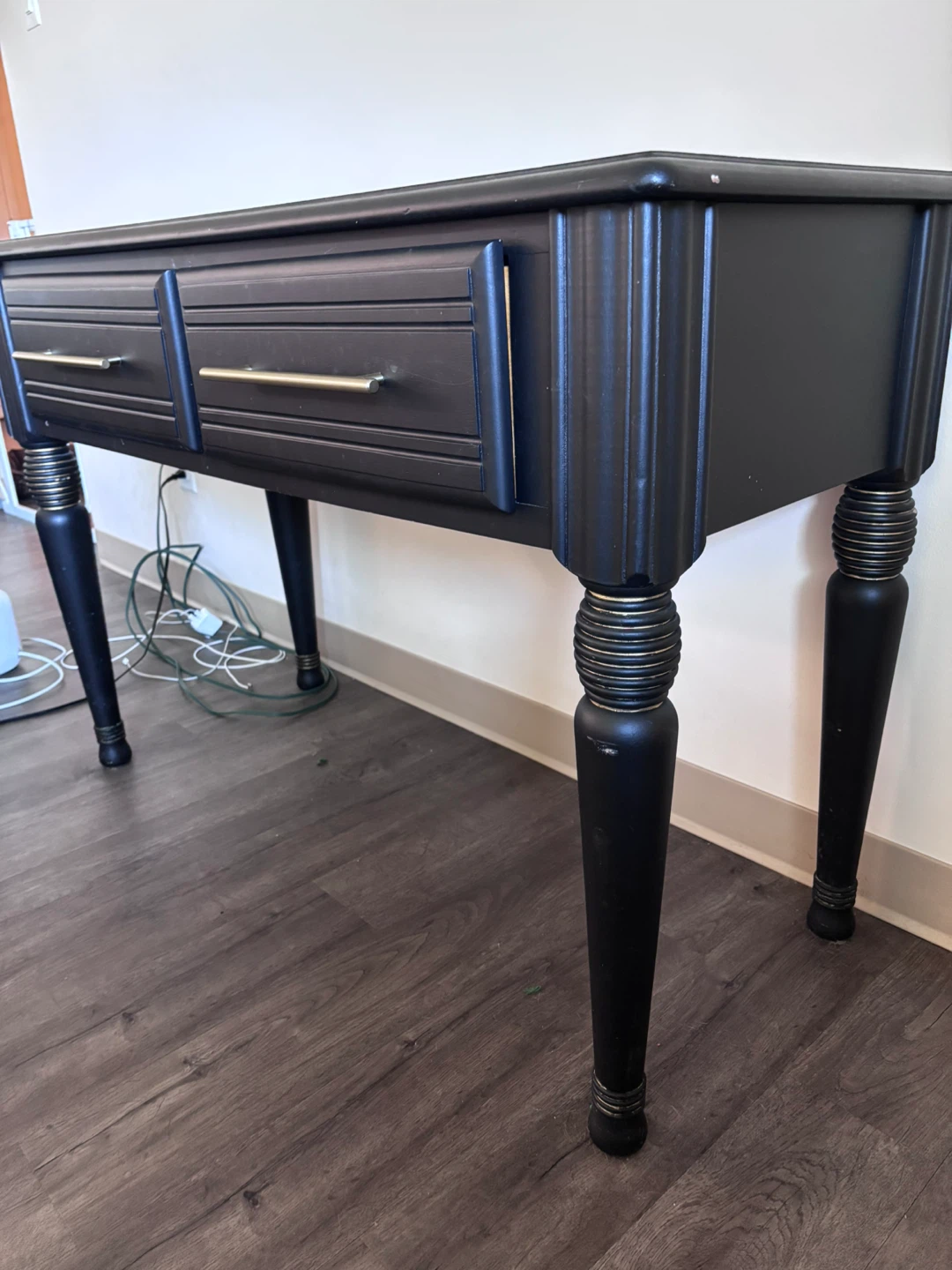 Black Console / Sofa Table – 2 Drawer Storage Table - photo 2