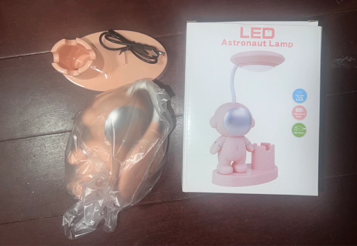 Pink LED Astronaut Lamp