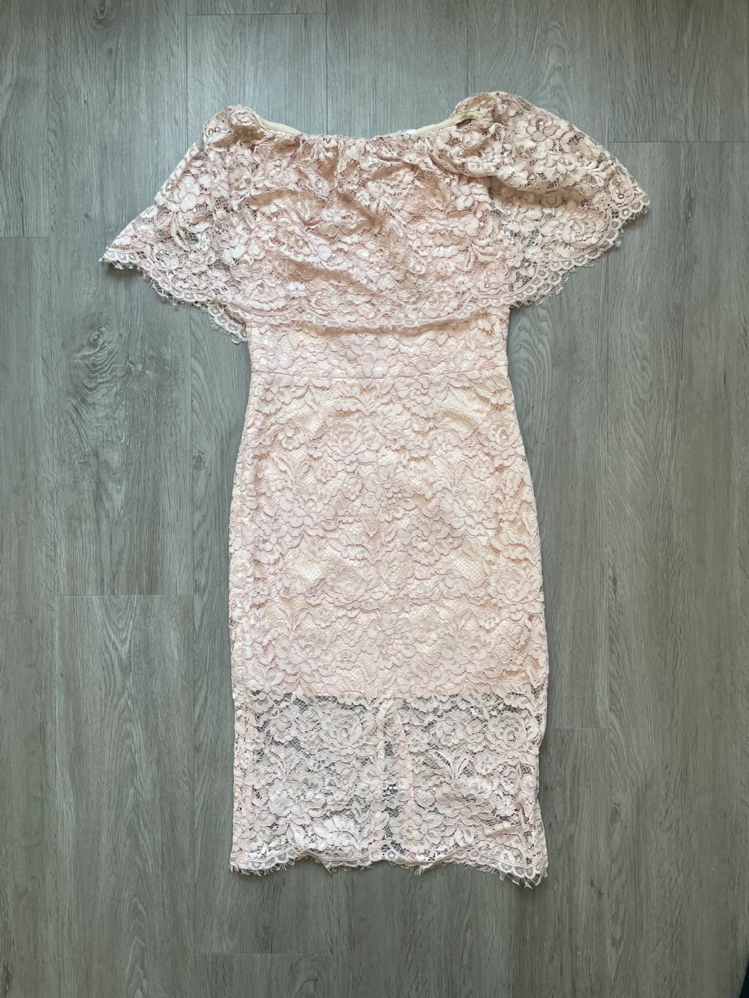 Pink Lace Off-the-Shoulder Dress