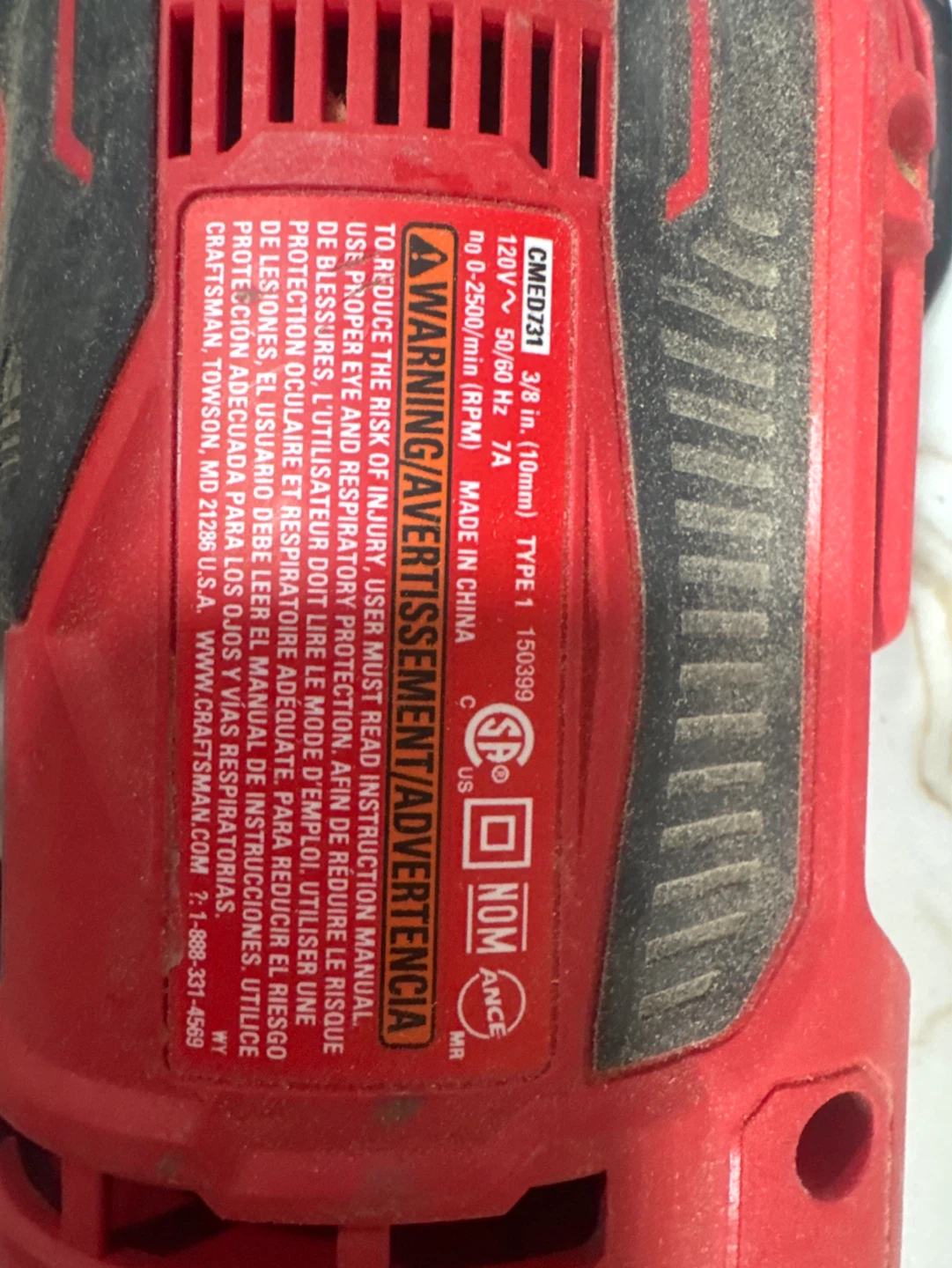Craftsman Corded Drill CMED731 - photo 3