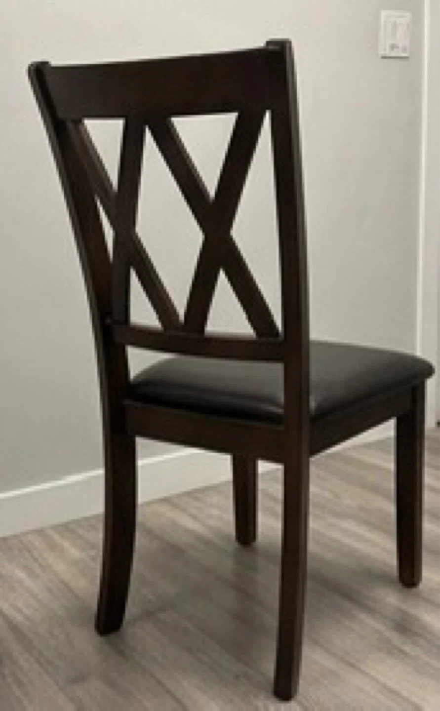Dark Brown Wooden Dining Table with 6 Chairs - photo 2