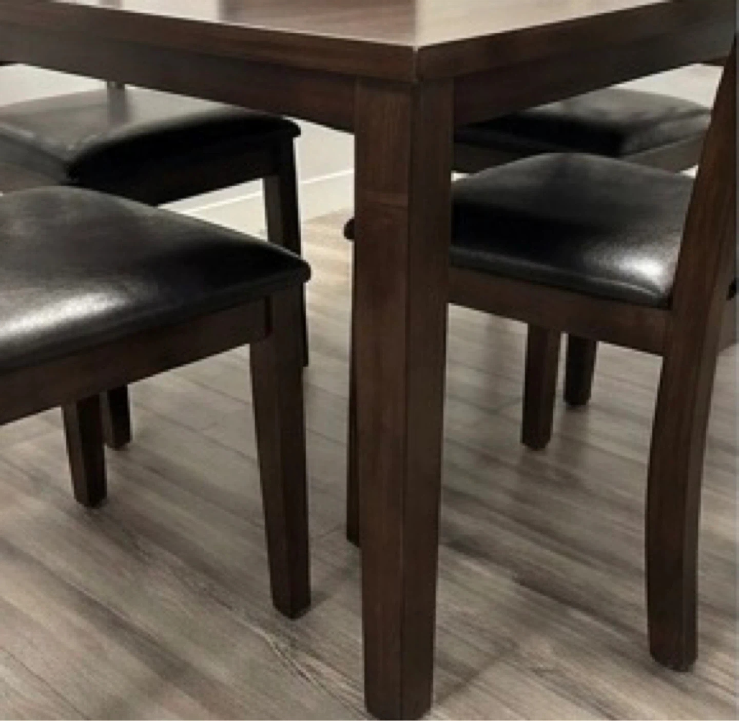 Dark Brown Wooden Dining Table with 6 Chairs - photo 3
