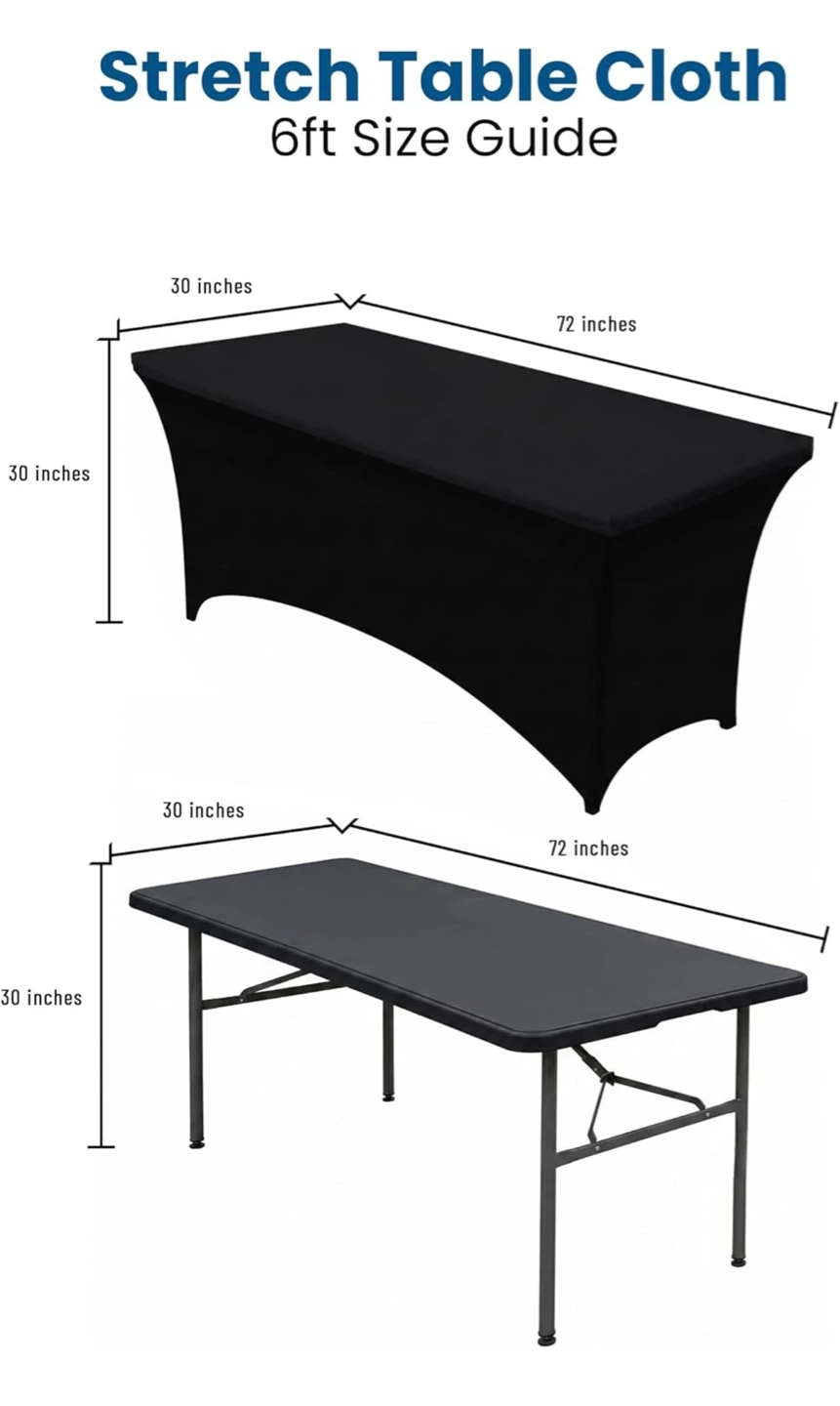 Black Stretch Tablecloth - 6ft - photo 2