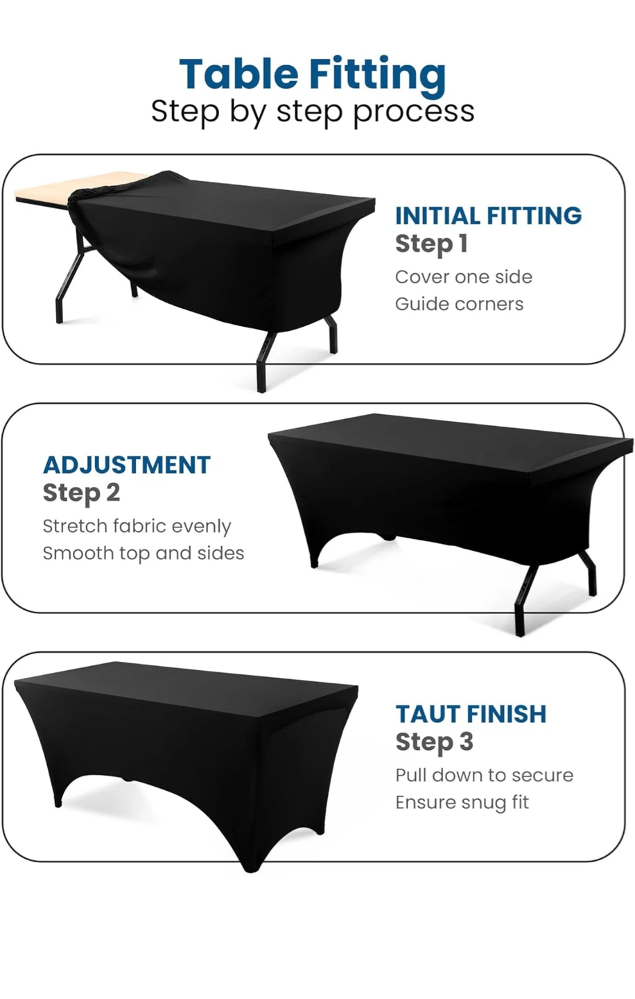 Black Stretch Tablecloth - 6ft