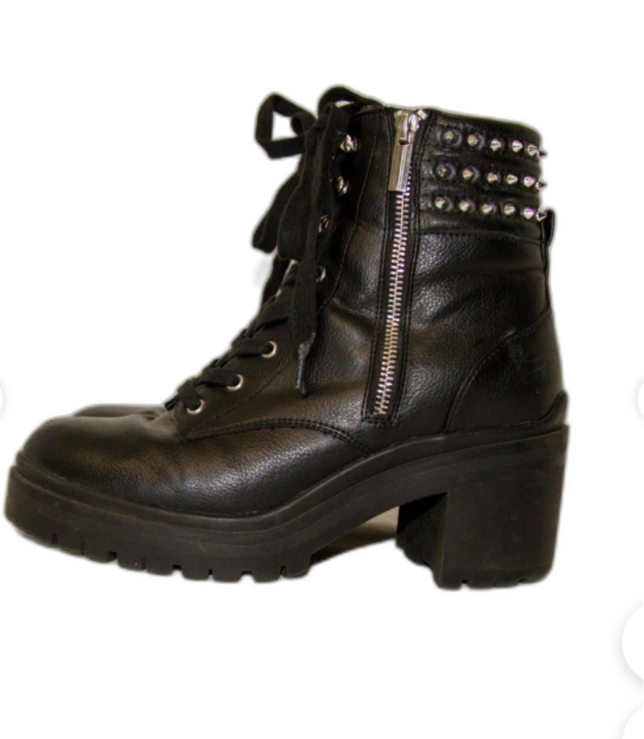 Steve Madden Sz. 9 Black Studded Combat Boots - photo 2