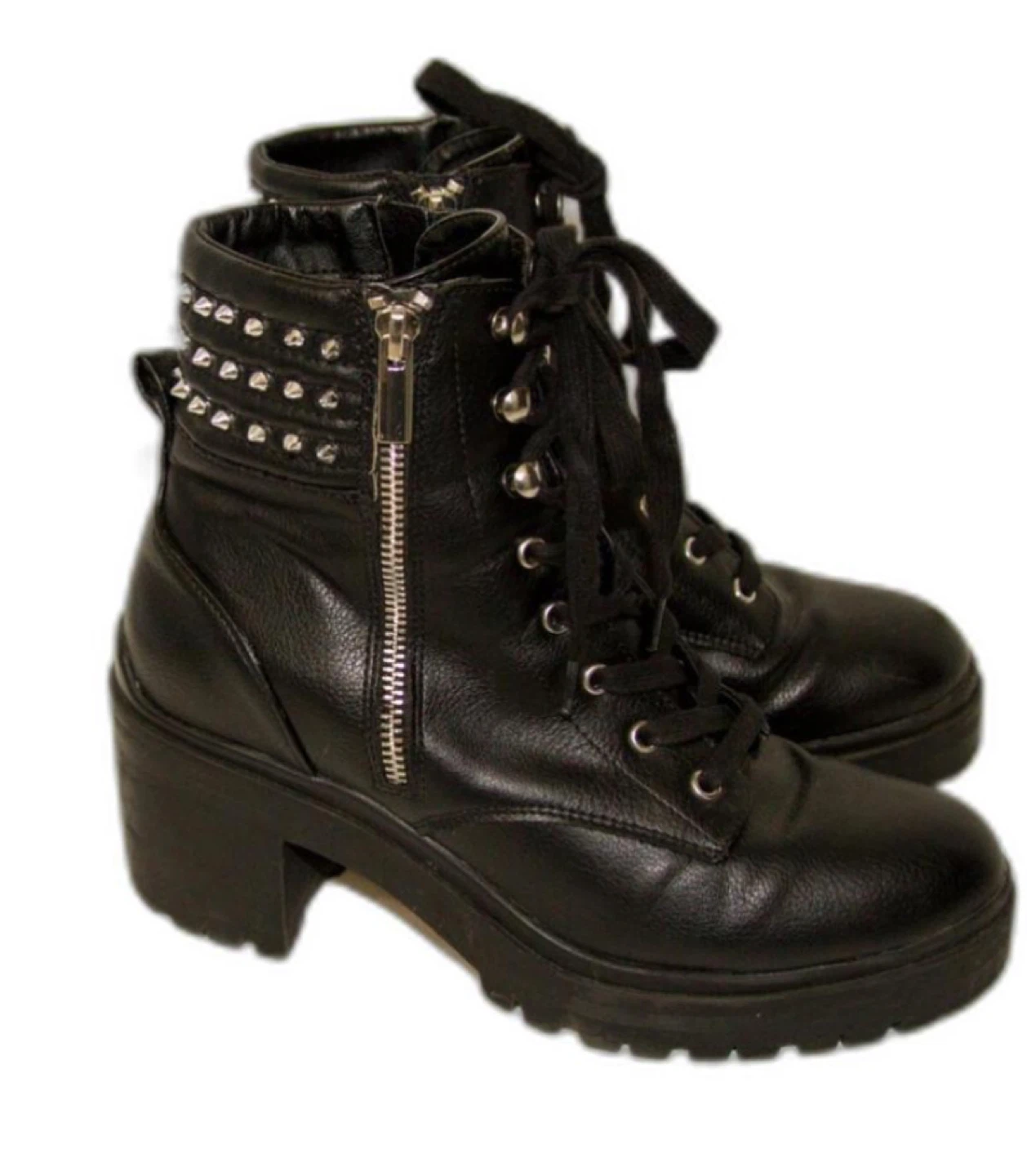 Steve Madden Sz. 9 Black Studded Combat Boots