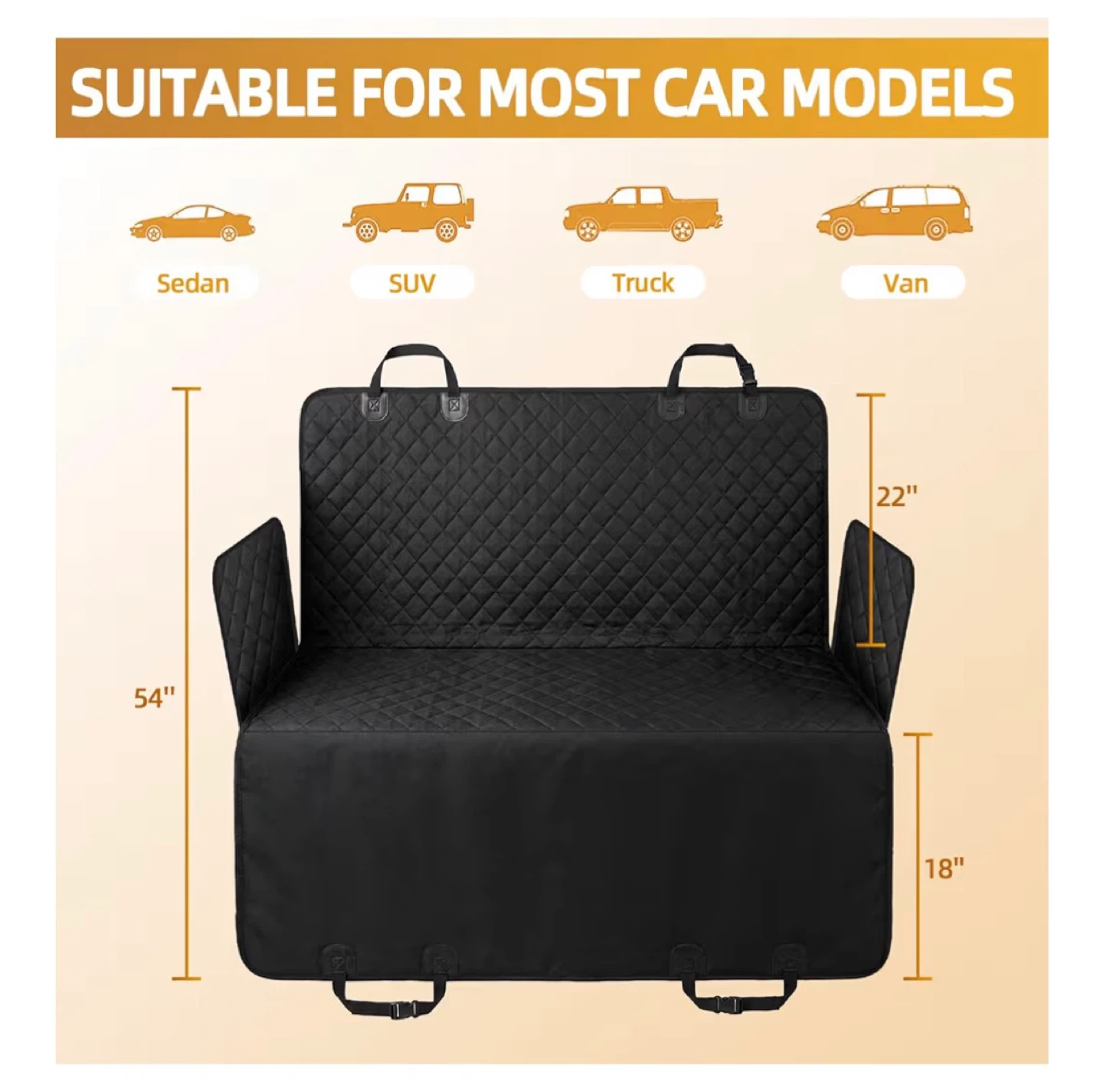 Dog Car Seat Cover Hammock for Back Seat