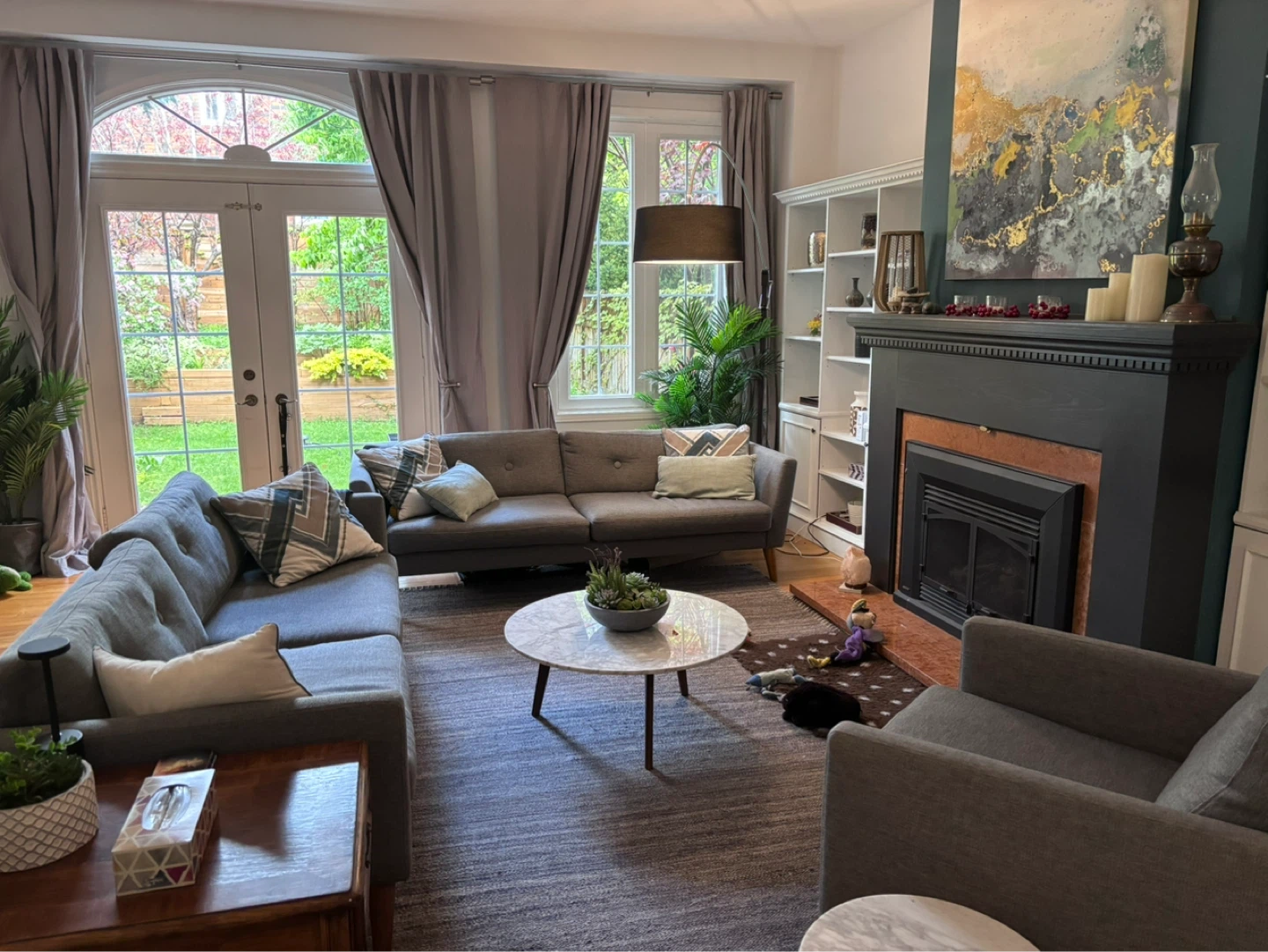 2 Article Emil Gravel Grey Sofa’s and 2 Noah armchairs