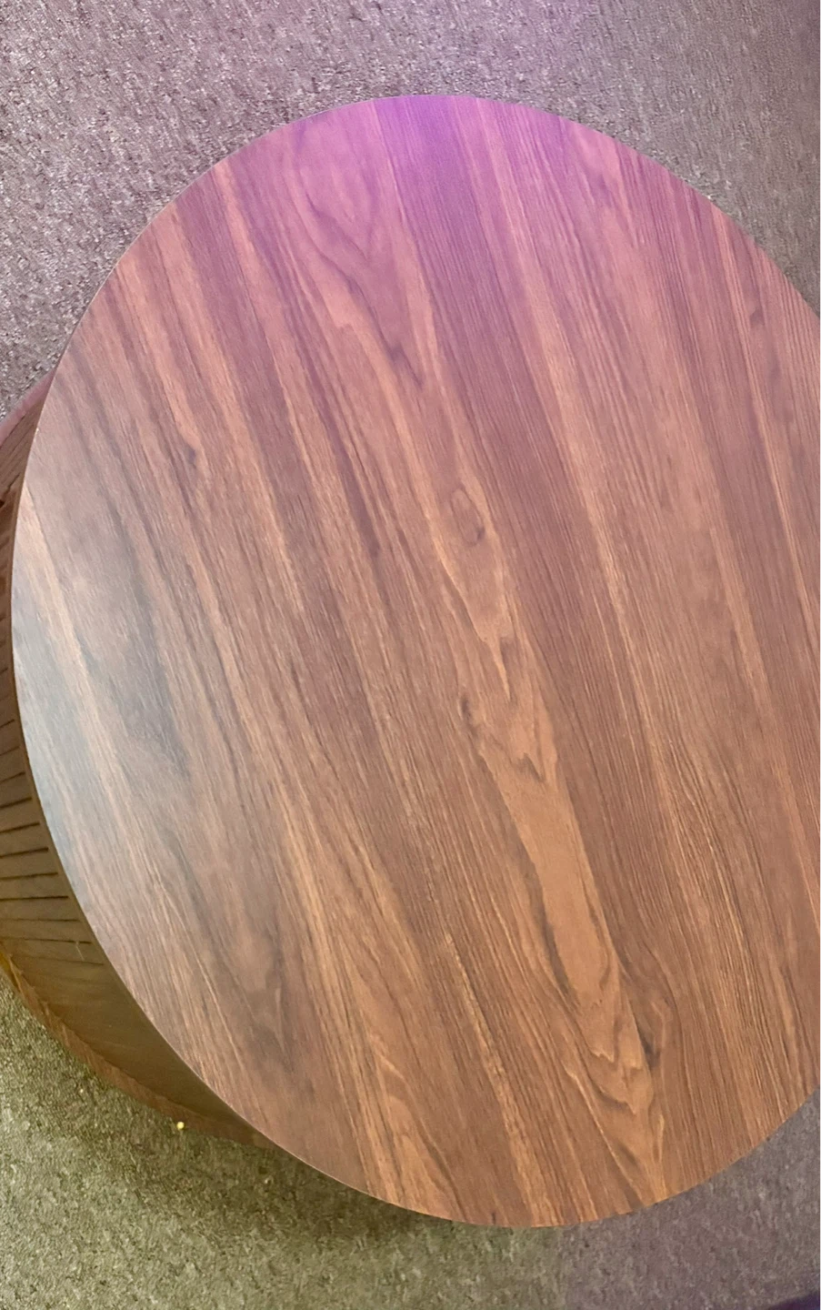 Round Wooden Coffee Table with Storage - photo 3
