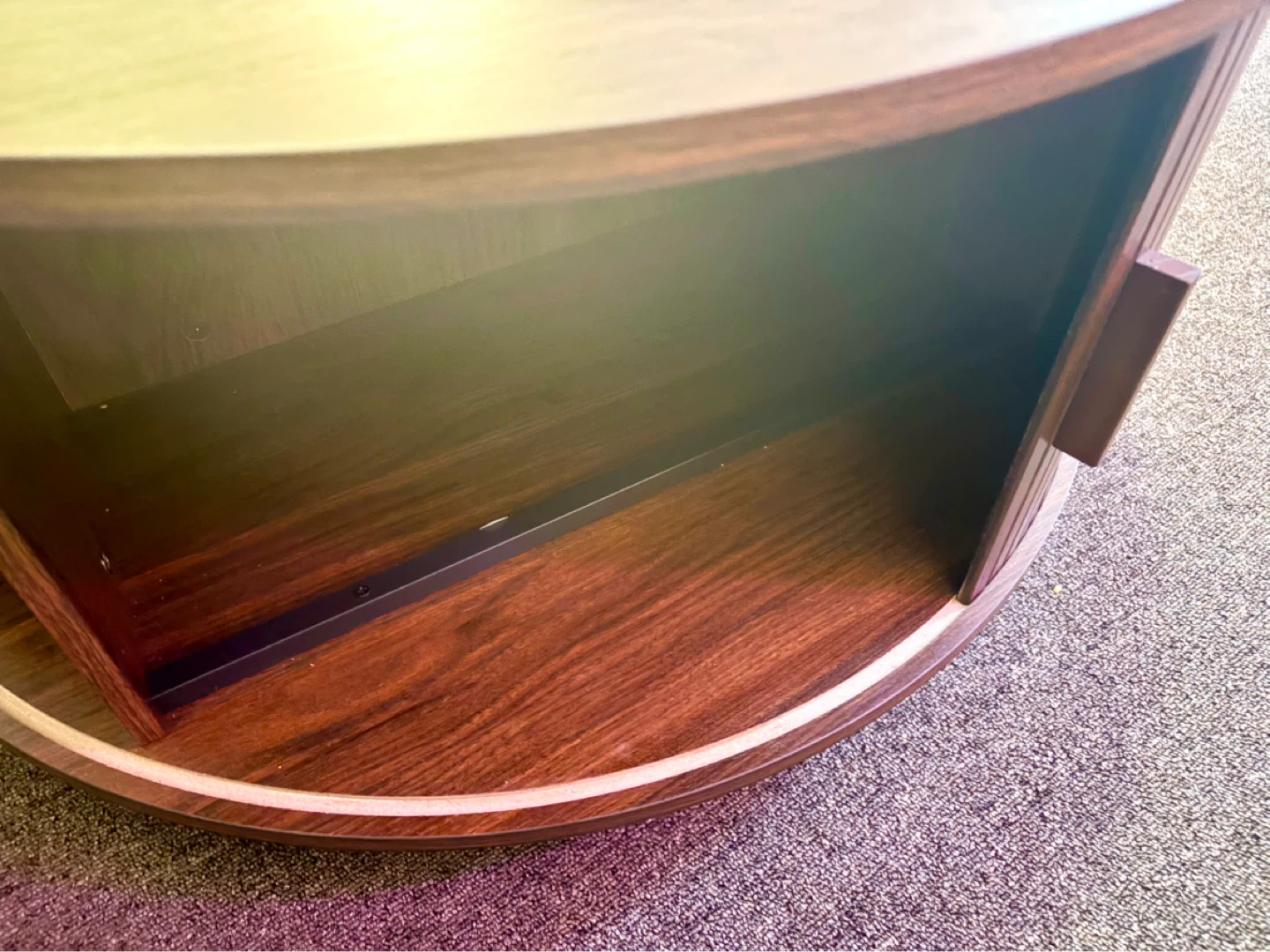 Round Wooden Coffee Table with Storage - photo 4