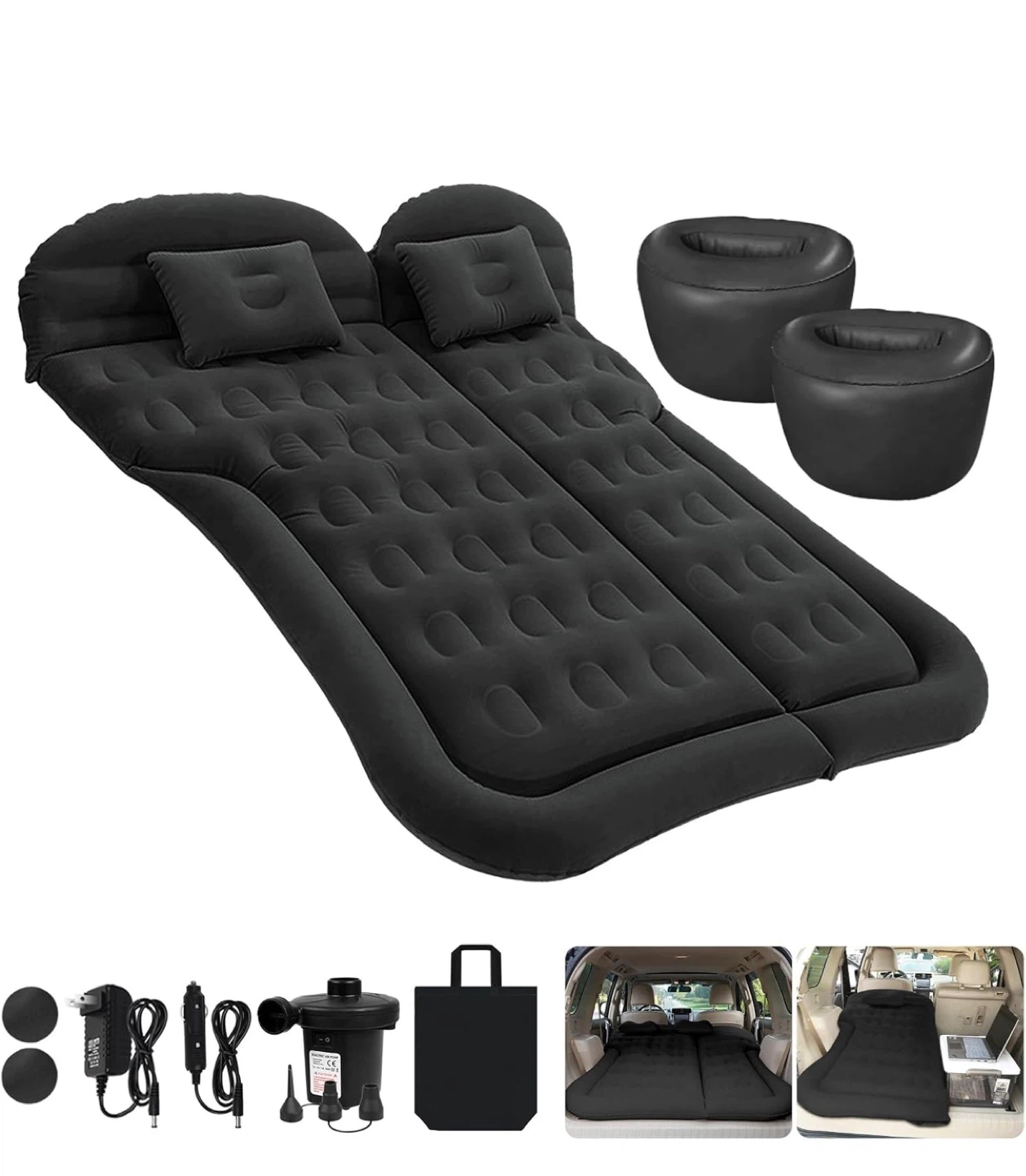 Universal Car Air Mattress with Pump and Pillows