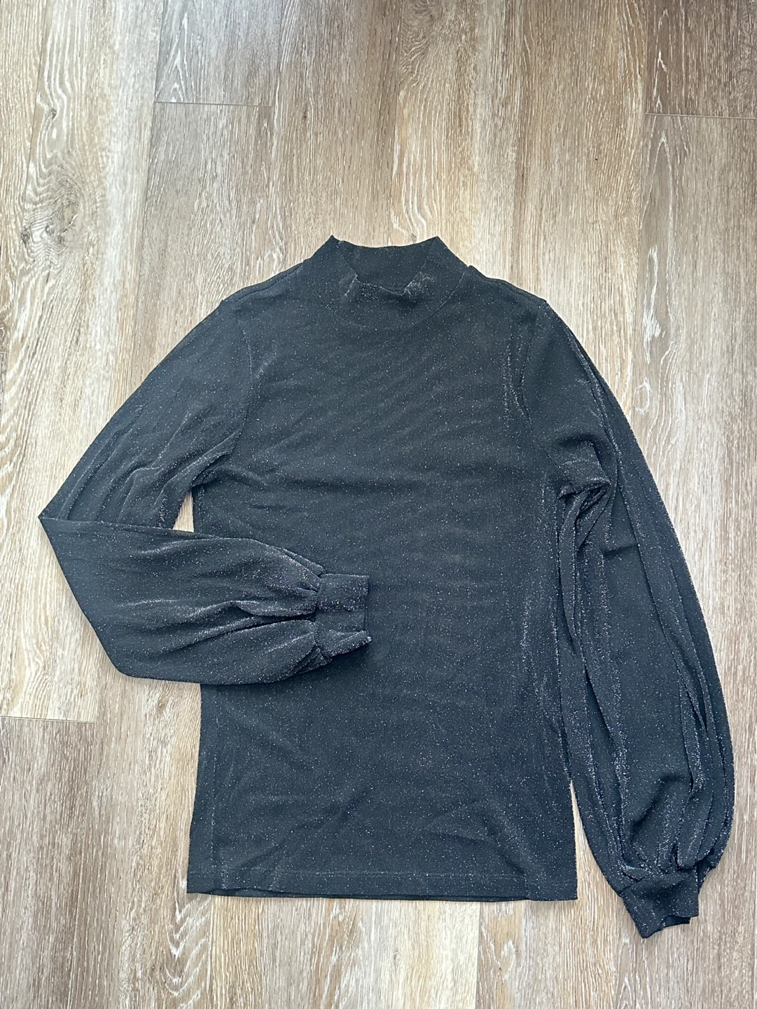 Villa Black Sparkle Mock Neck