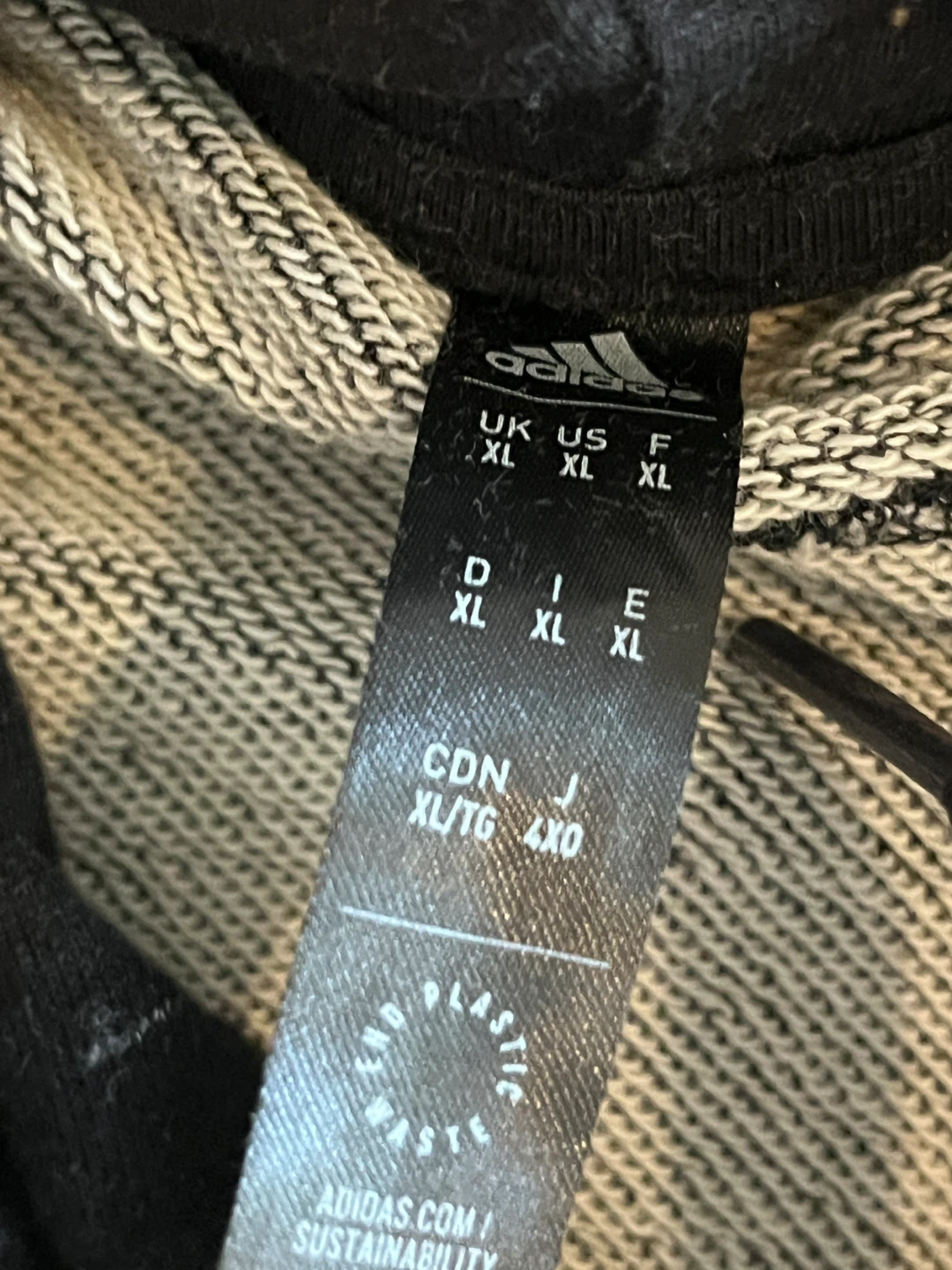 Adidas Black Marled Hoodie Size XL - photo 2