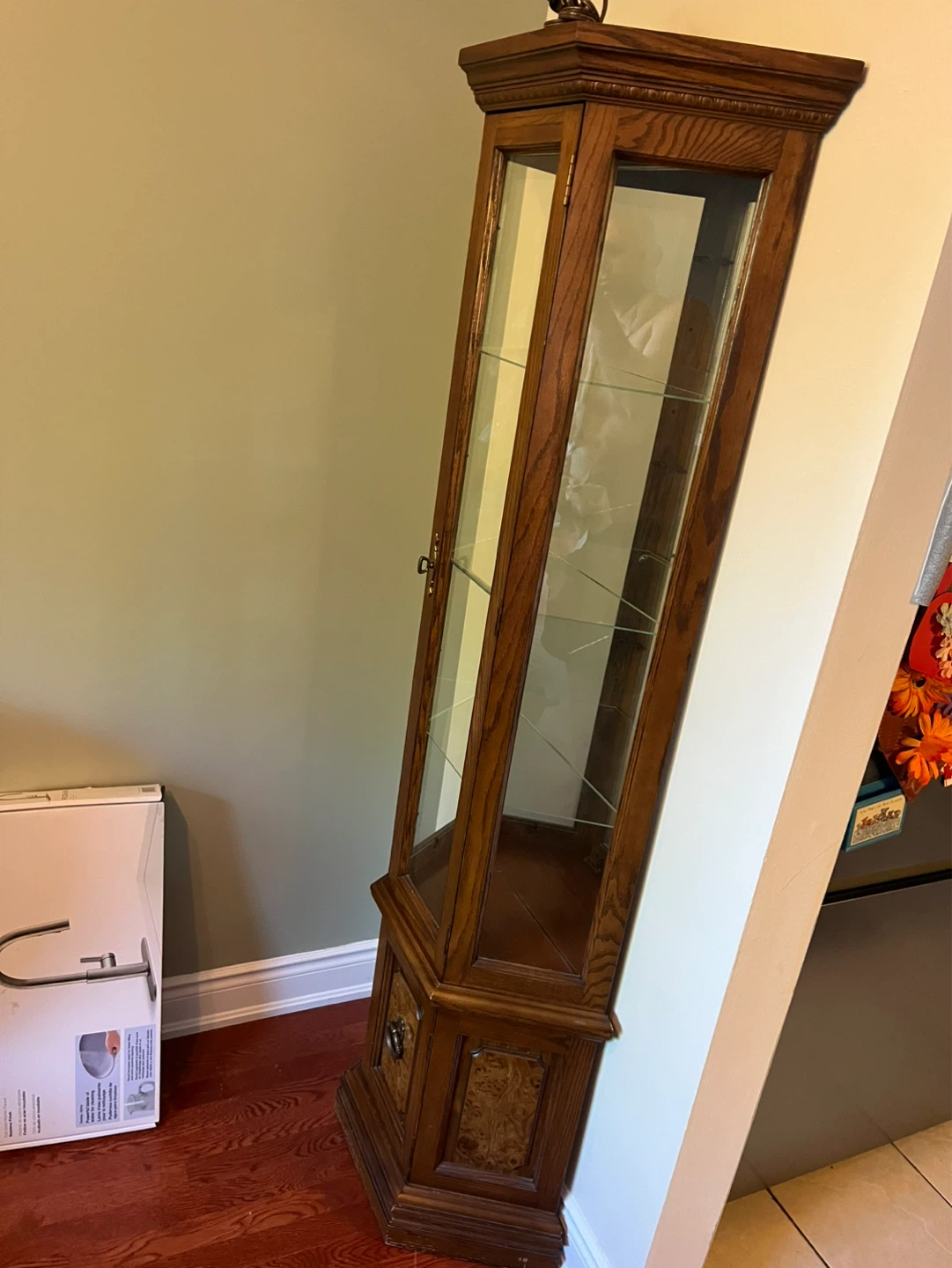 Vintage Corner Curio Cabinet