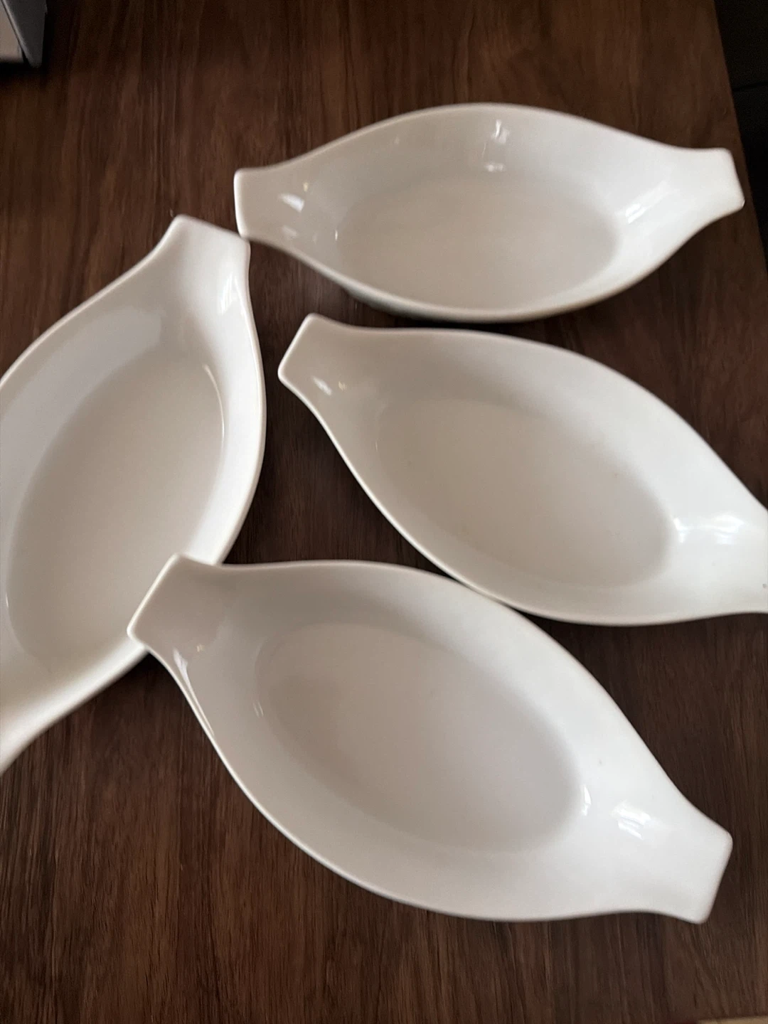 Set of 4 White Oval Serving Dishes - photo 3