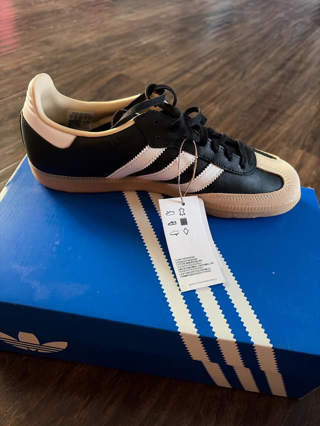 Adidas Samba OG J Shoes Black White Gum Size 7 US - photo 2
