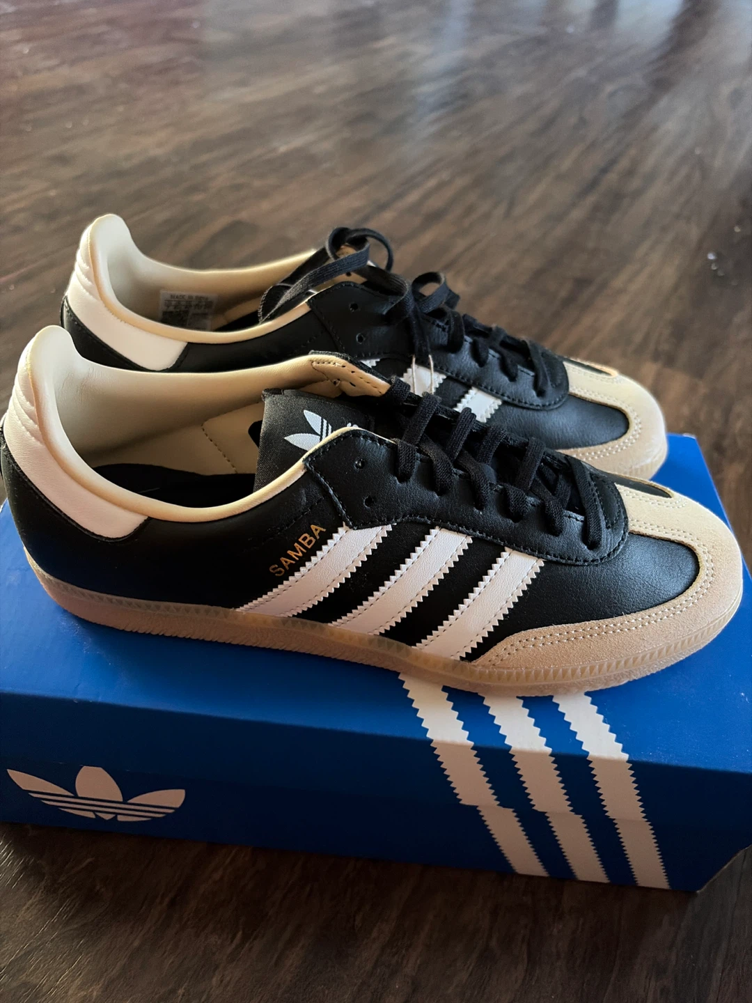 Adidas Samba OG J Shoes Black White Gum Size 7 US