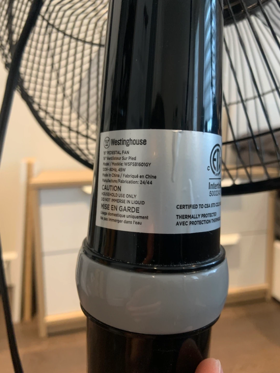 Westinghouse 16" Pedestal Fan - photo 3