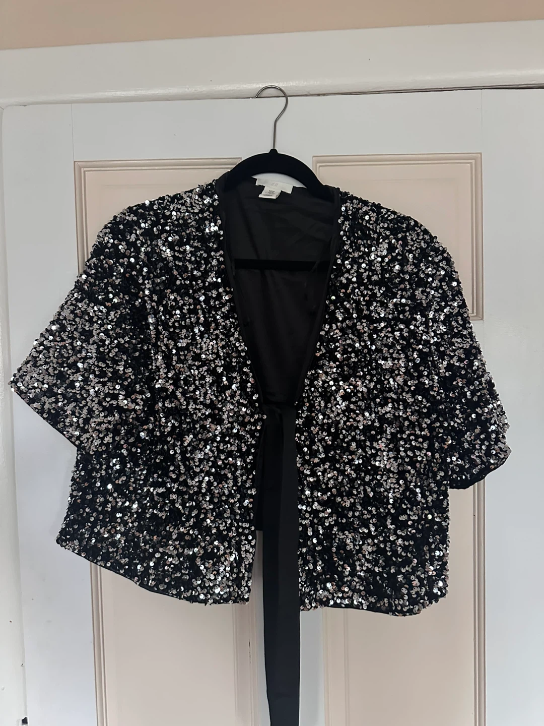 H&M Black Sequin Bolero Jacket