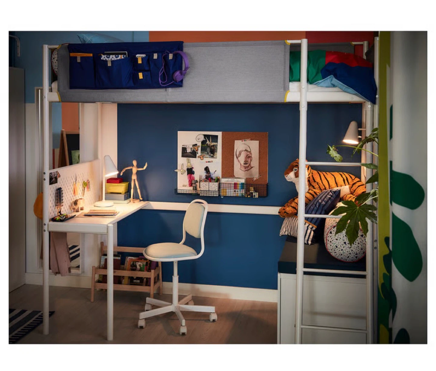 IKEA VITVAL Loft Bed Frame - White/Light Gray - Twin