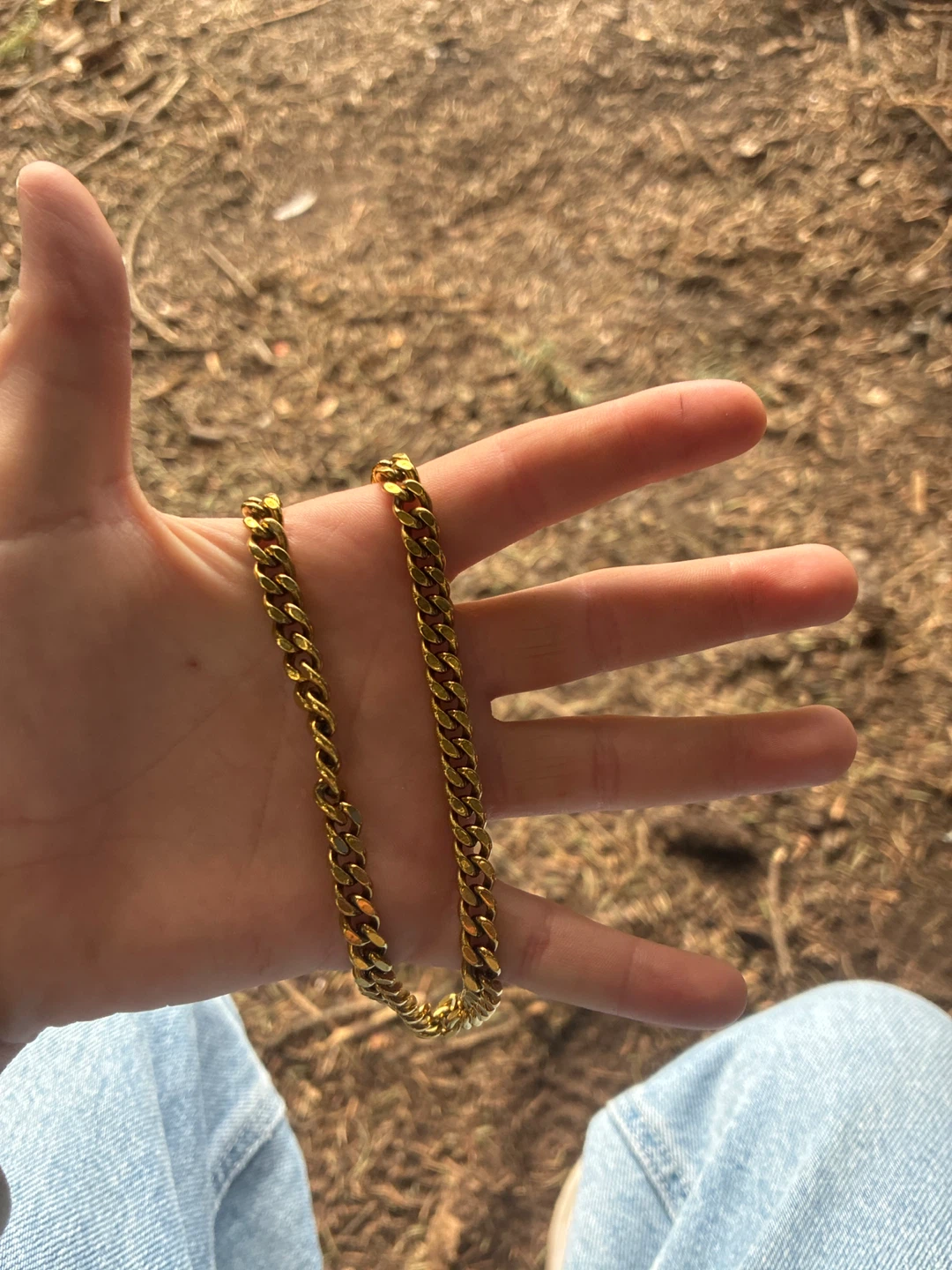 Gold Curb Chain Necklace