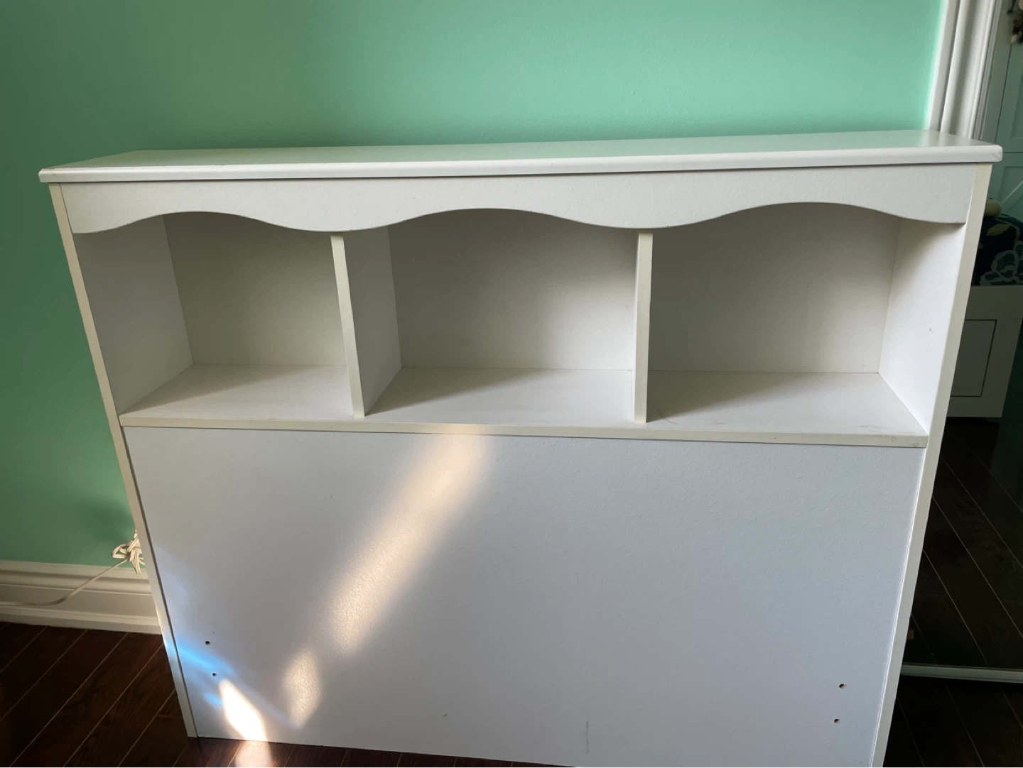 White Headboard with Shelving for Twin size bed - photo 2