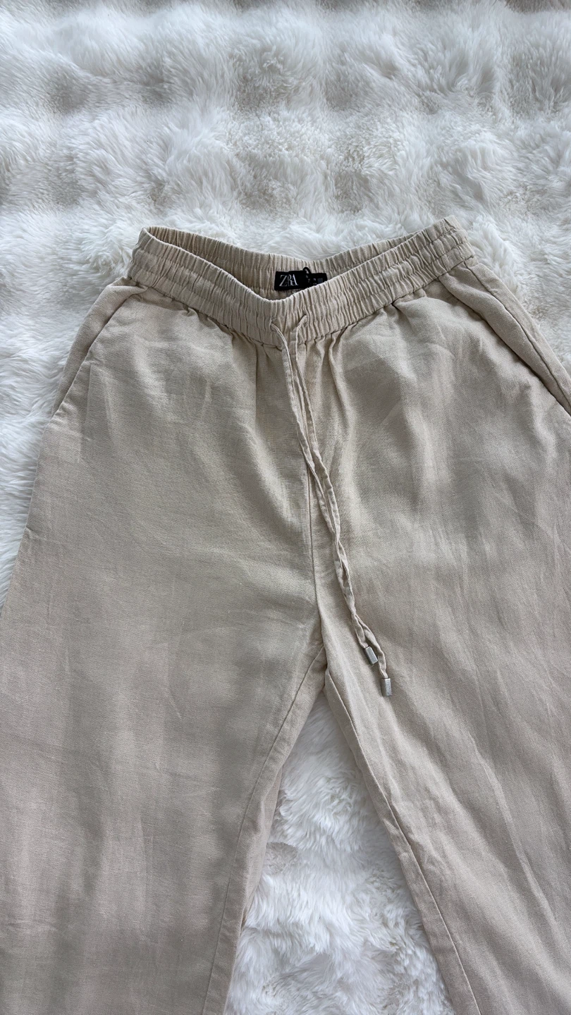Zara Cream Linen Pants - photo 4