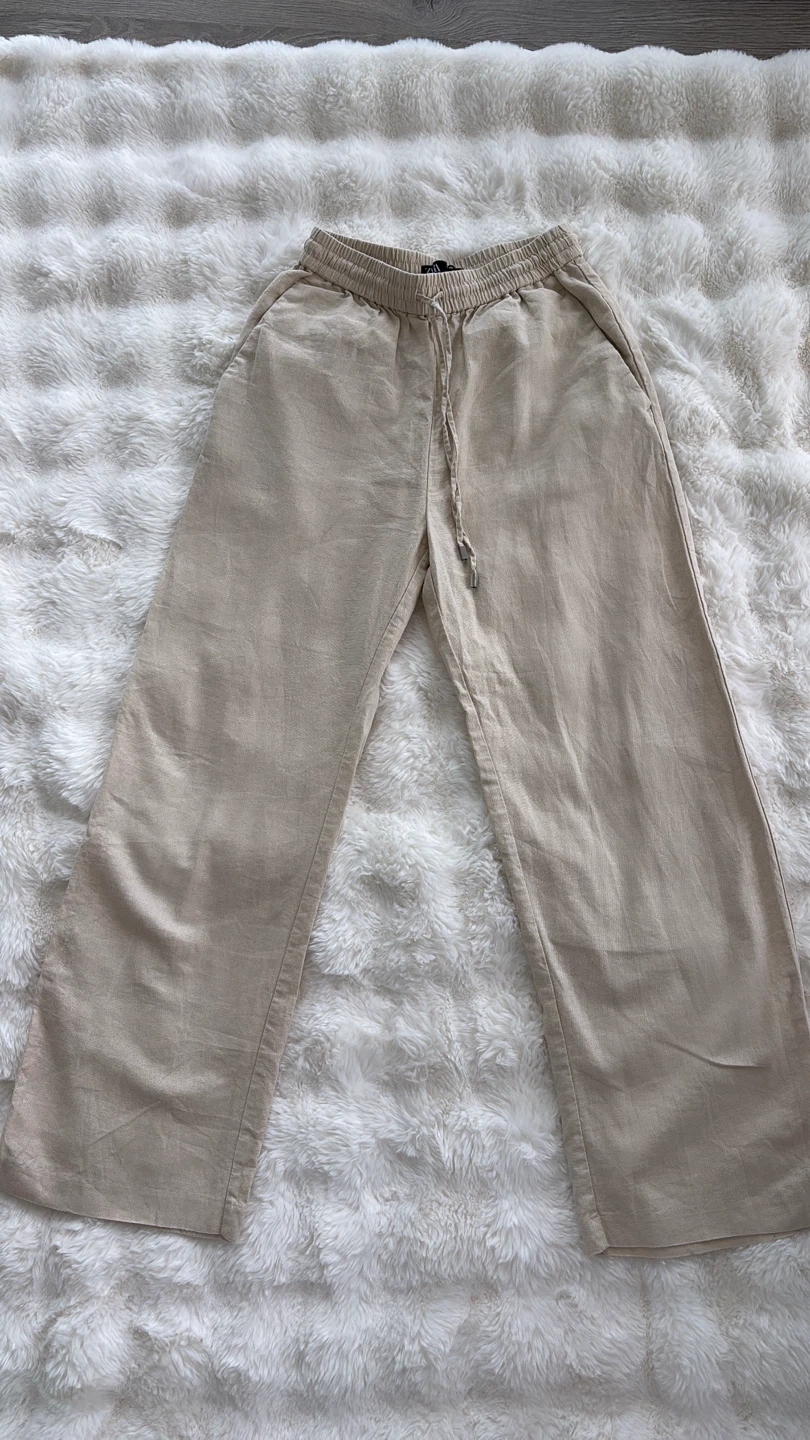 Zara Cream Linen Pants