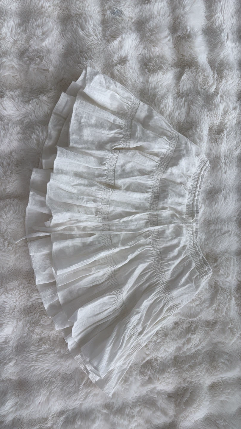 Mustard Seed White Tiered Ruffle Skirt