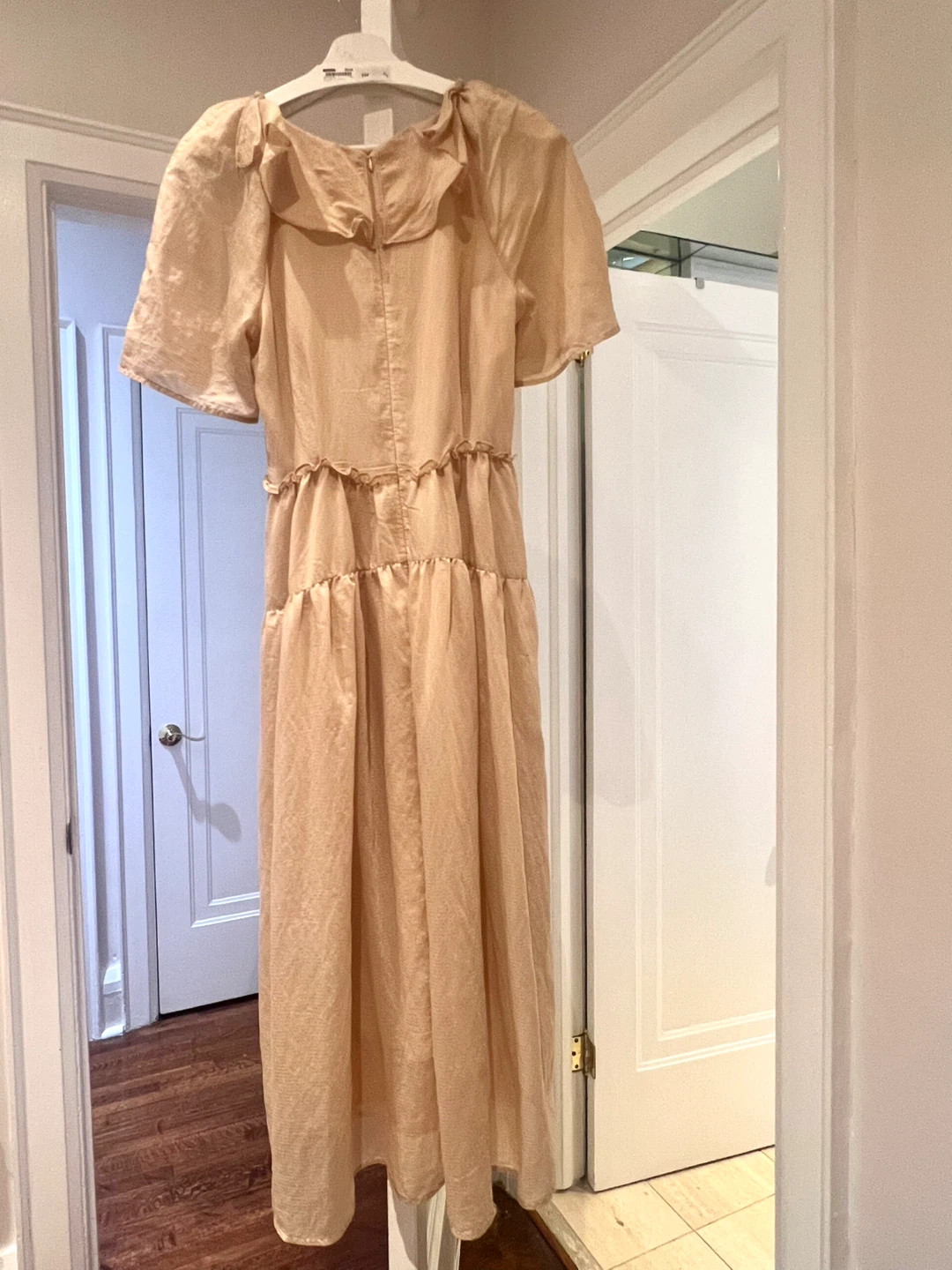 Beige Tiered Midi Dress - photo 2