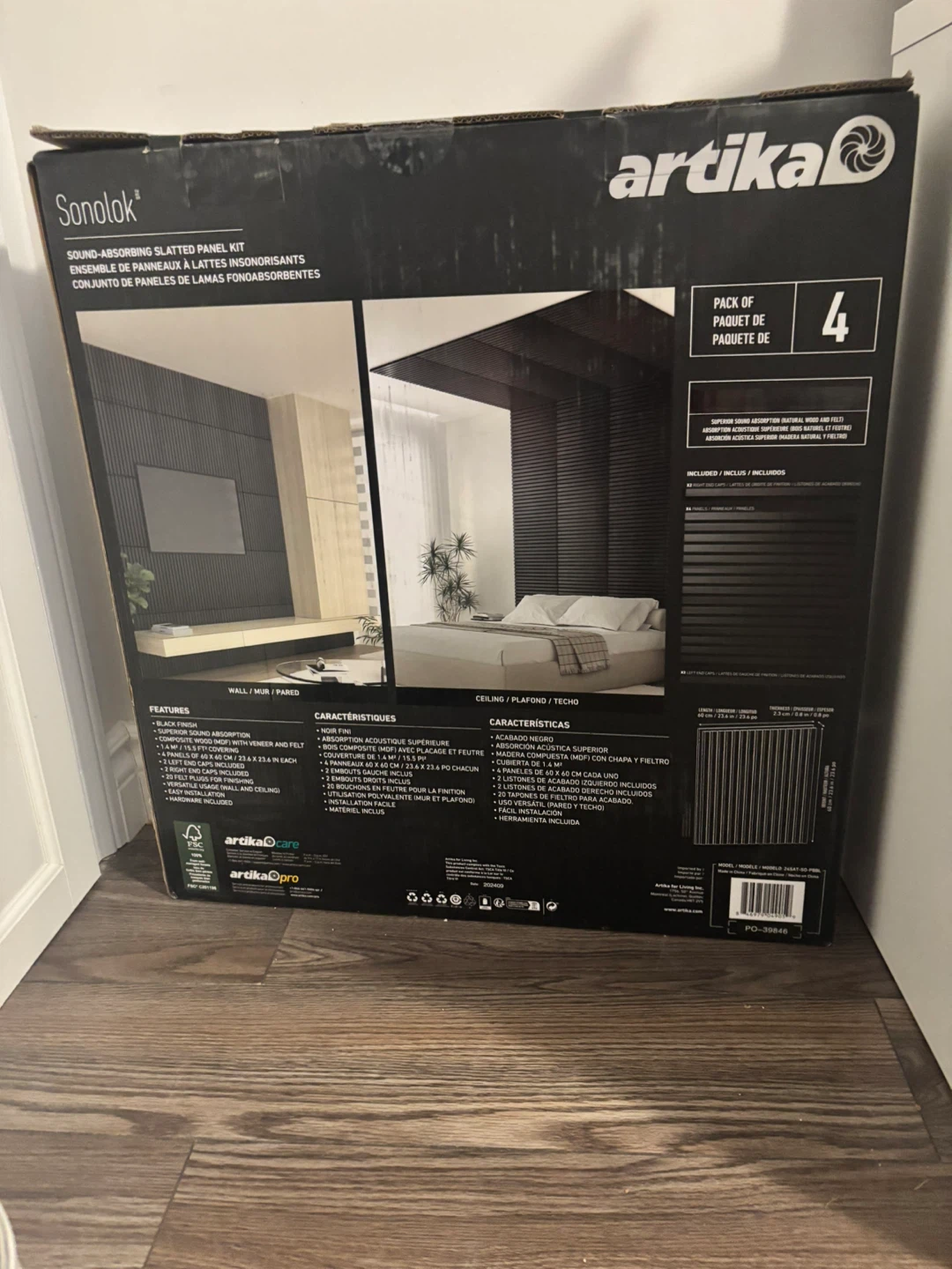 Artika Sonolok Sound-Absorbing Slatted Panel Kit (4 Pack) - photo 2