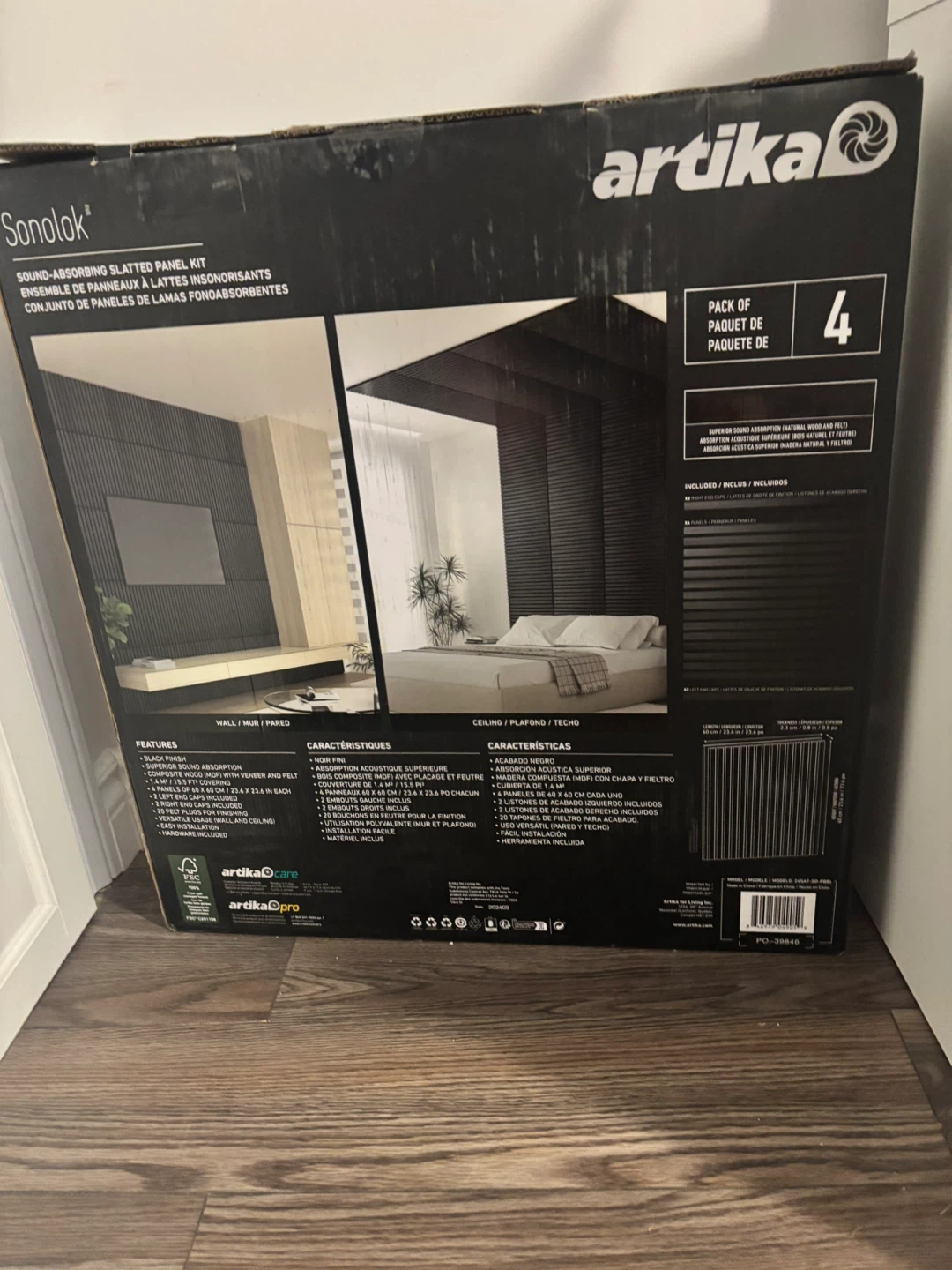 Artika Sonolok Sound-Absorbing Slatted Panel Kit (4 Pack)