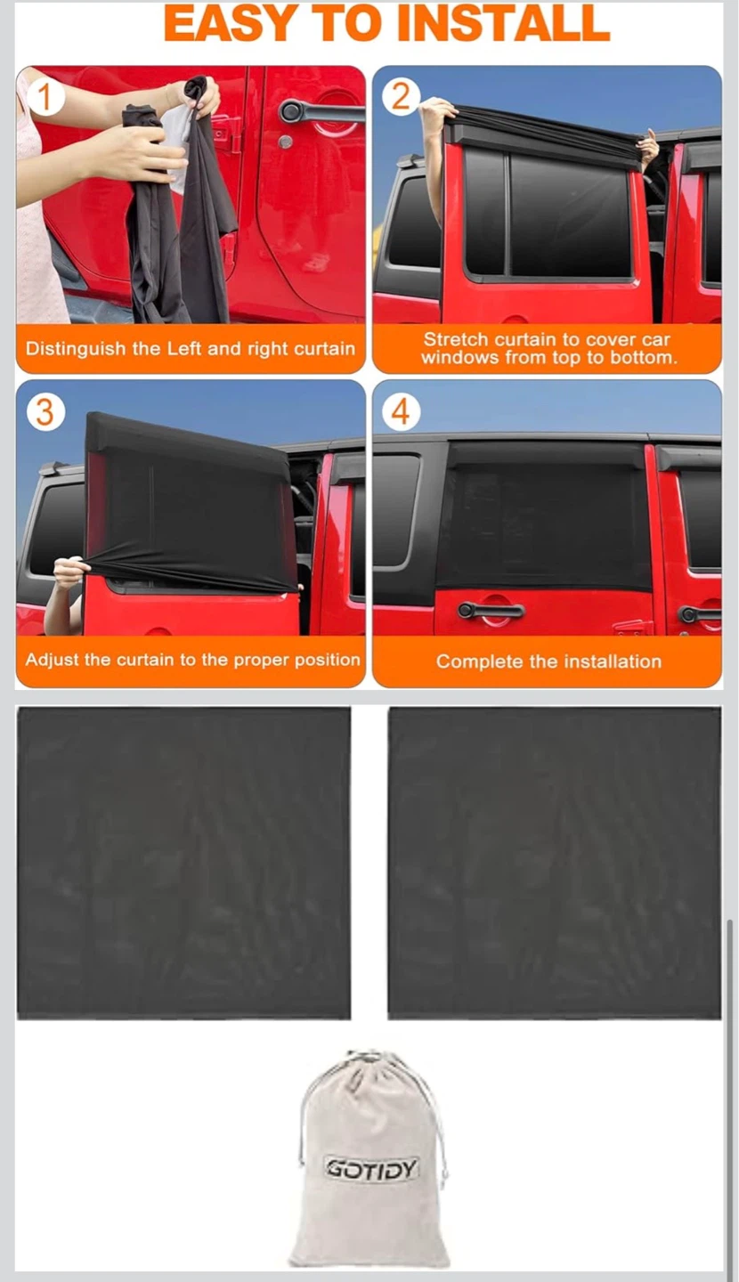 GOTIDY Car Window Sun Shade for Jeep Wrangler - photo 2