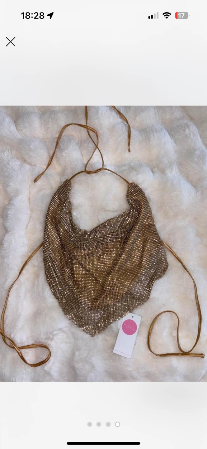 Gold Halterneck Chainmail Top - photo 4