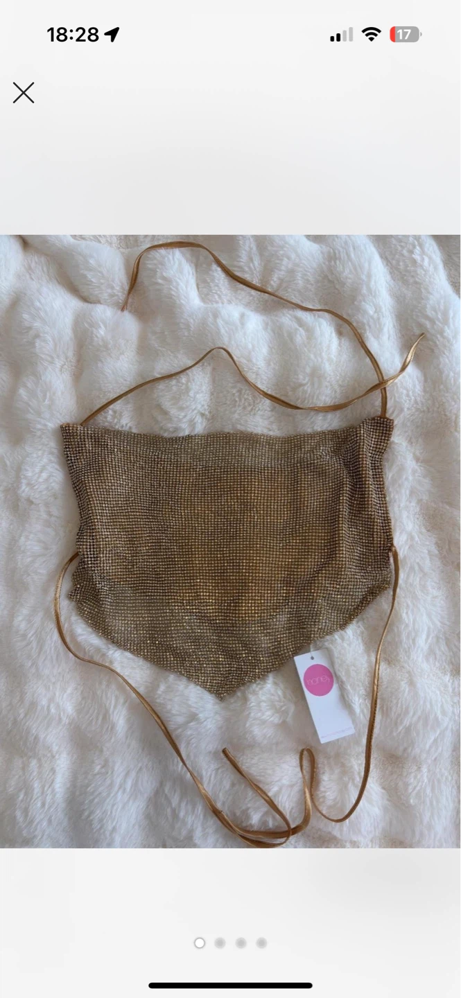 Gold Halterneck Chainmail Top