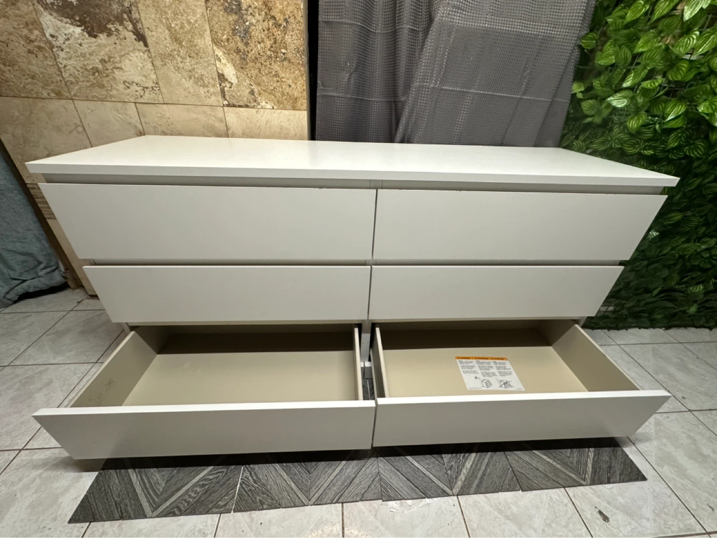 IKEA Modern 6‑Drawer Dresser — White, Great Condition - photo 4