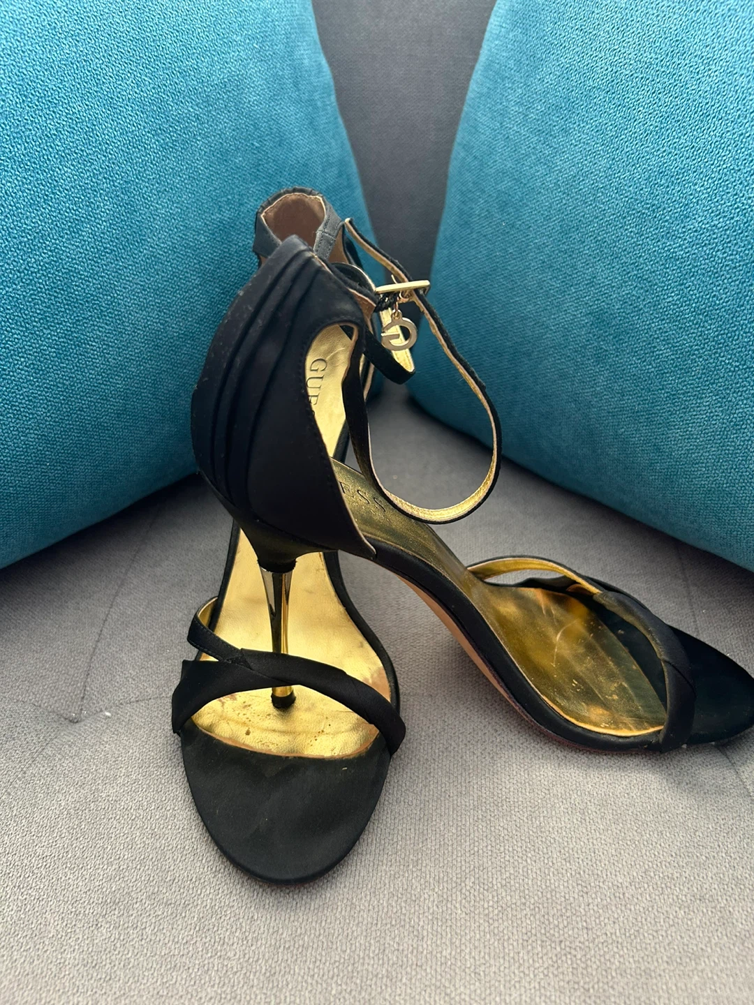 Guess Black Stiletto Heels with Ankle Strap - photo 2