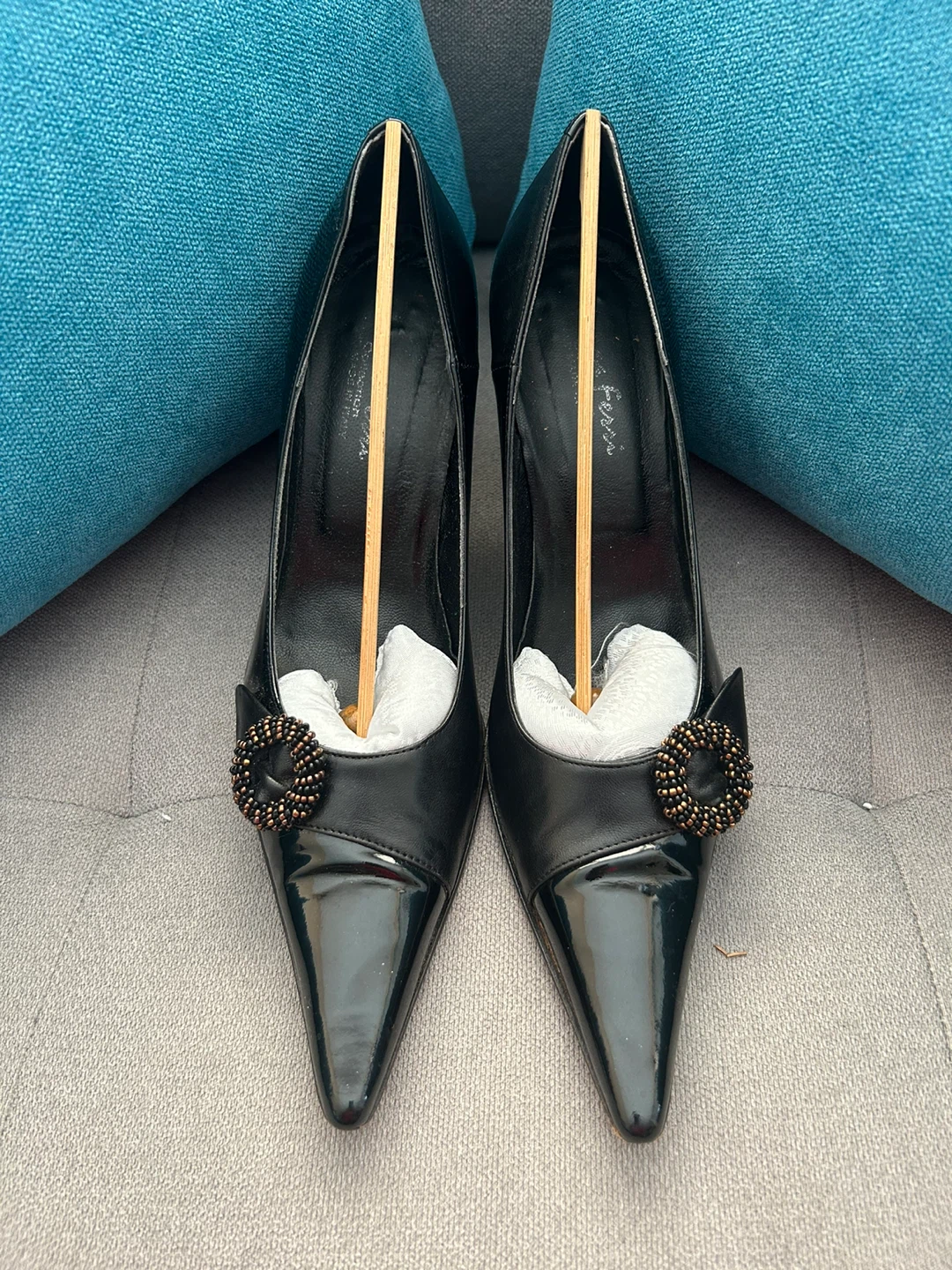 Guess Black Stiletto Heels with Ankle Strap - photo 3