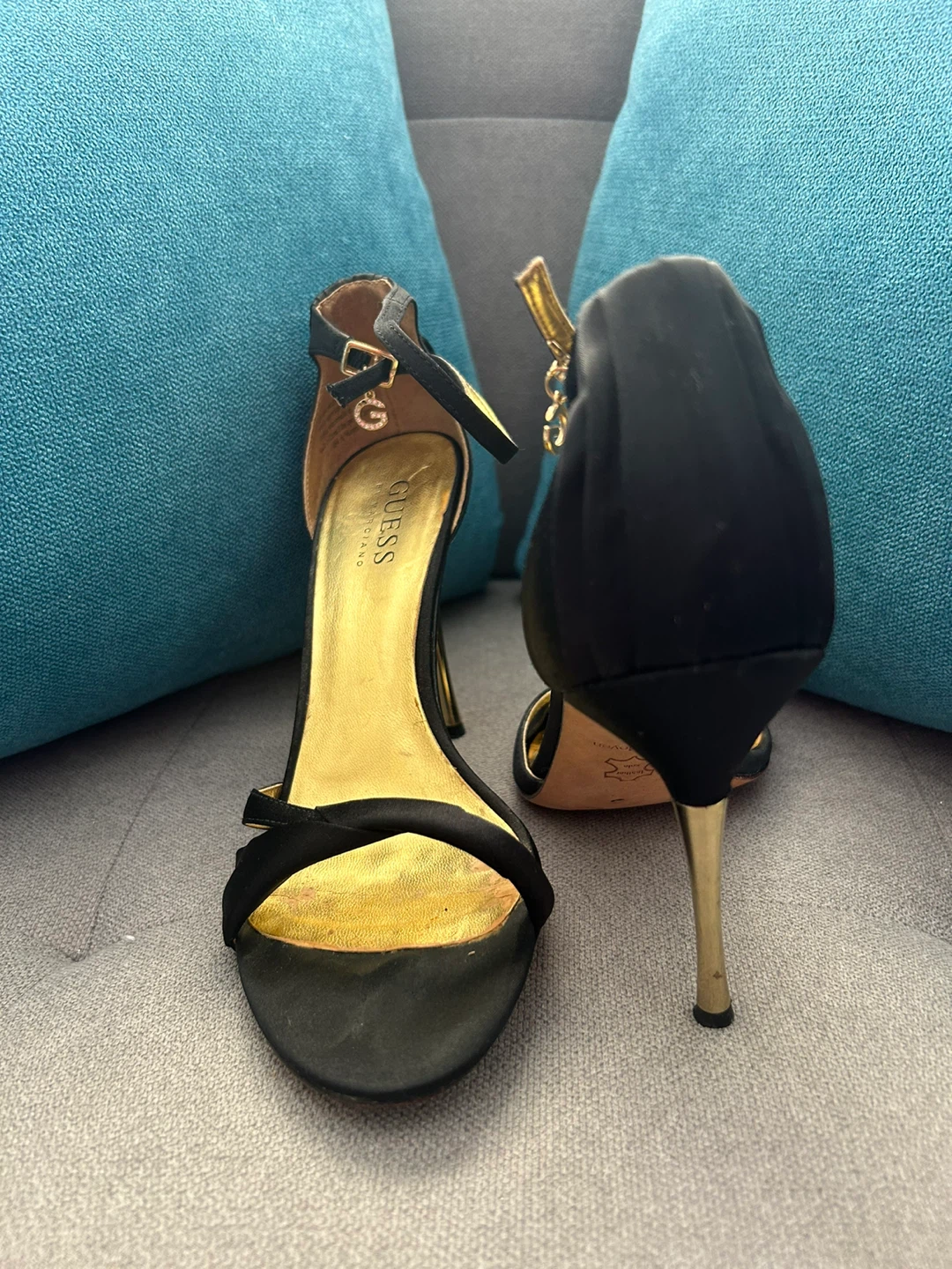Guess Black Stiletto Heels with Ankle Strap