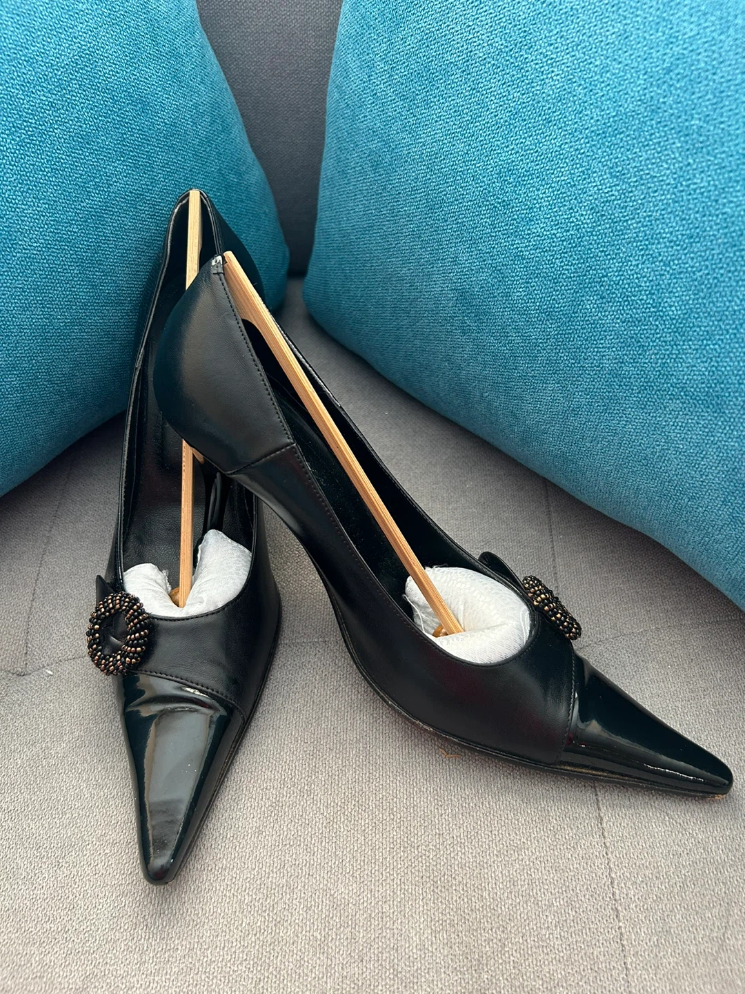 Guess Black Stiletto Heels with Ankle Strap - photo 4