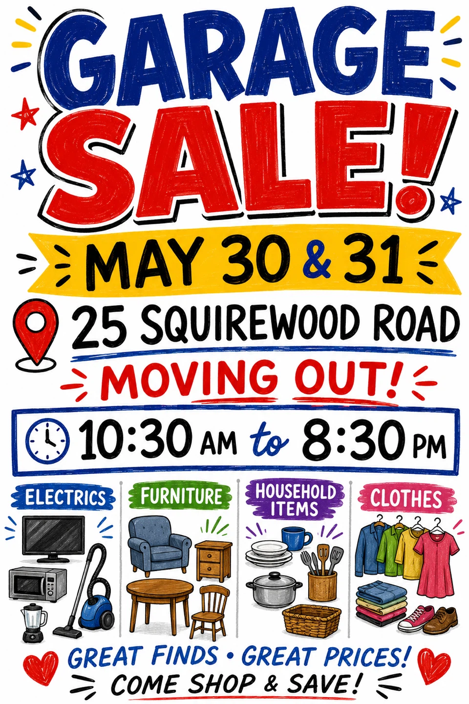 Garage Sale - May 30 & 31