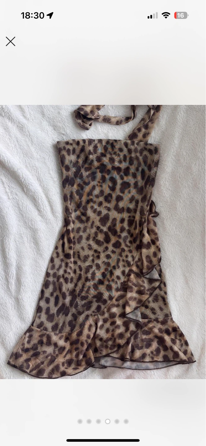 Leopard Print Dress with Scarf Detail - photo 4