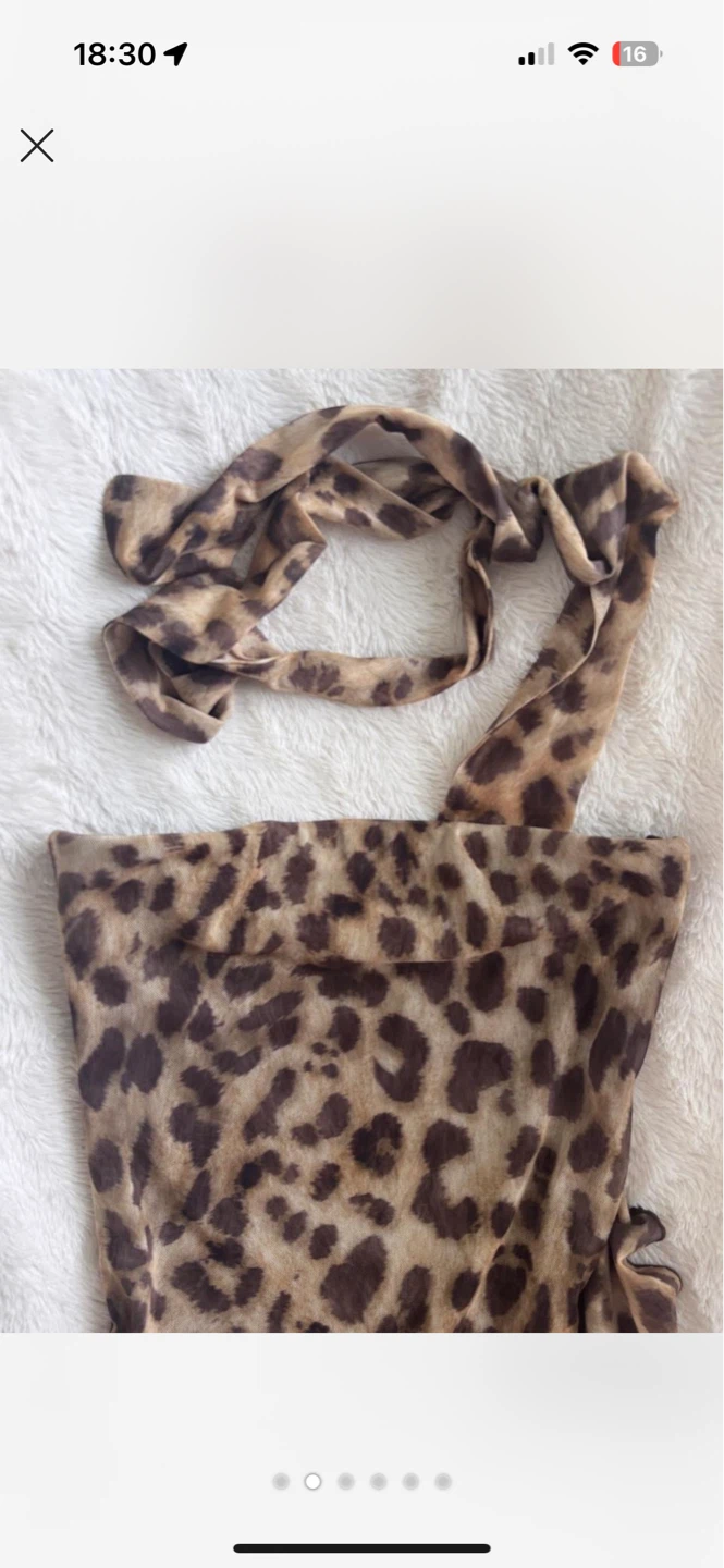 Leopard Print Dress with Scarf Detail - photo 2