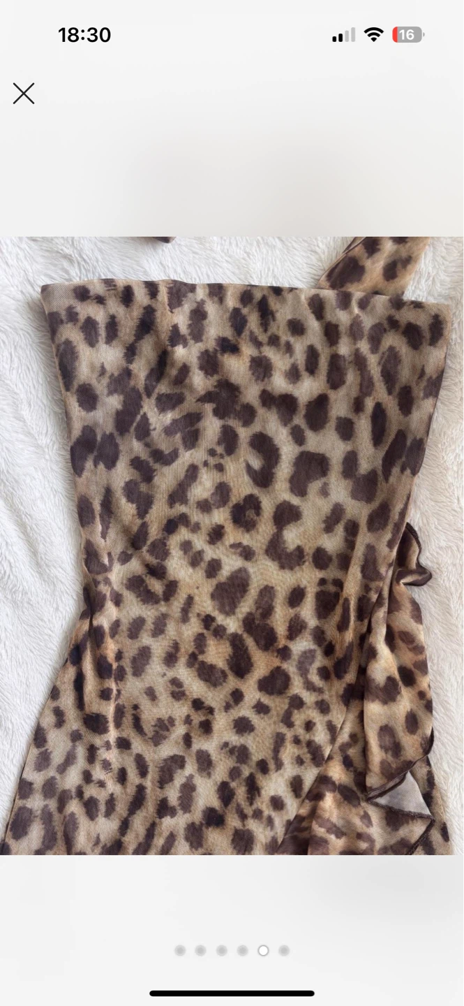 Leopard Print Dress with Scarf Detail - photo 5